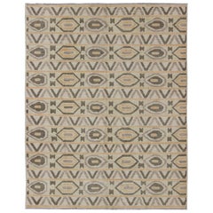 Tapis tribal moderne à motifs sur toute la surface par Keivan Woven Arts