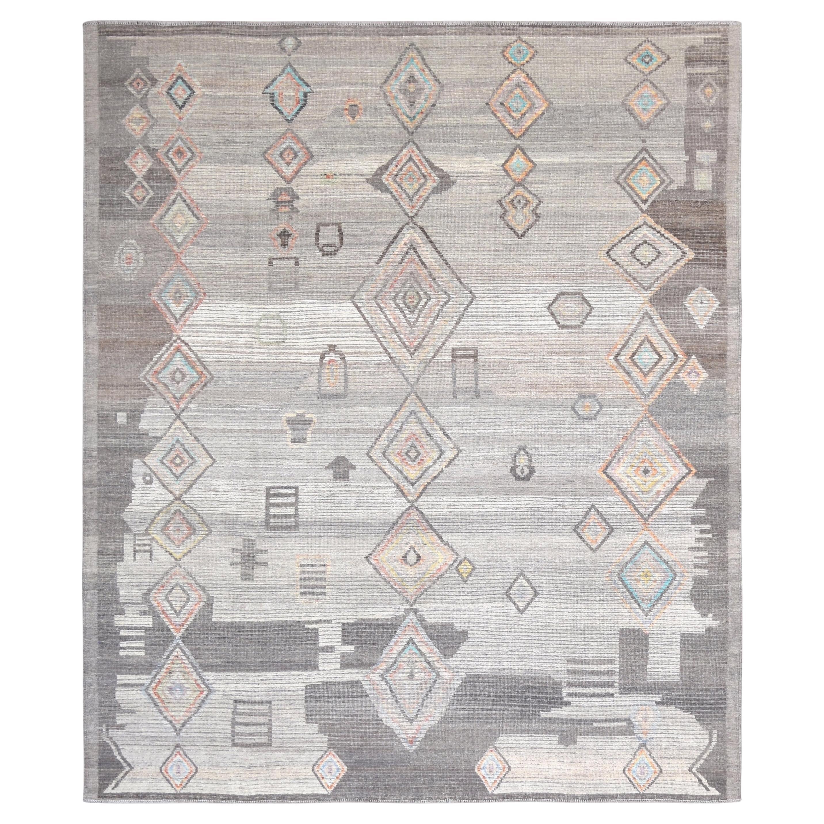 Tribal Modern Moroccan Inspired  Wool Rug 8'5''x10'