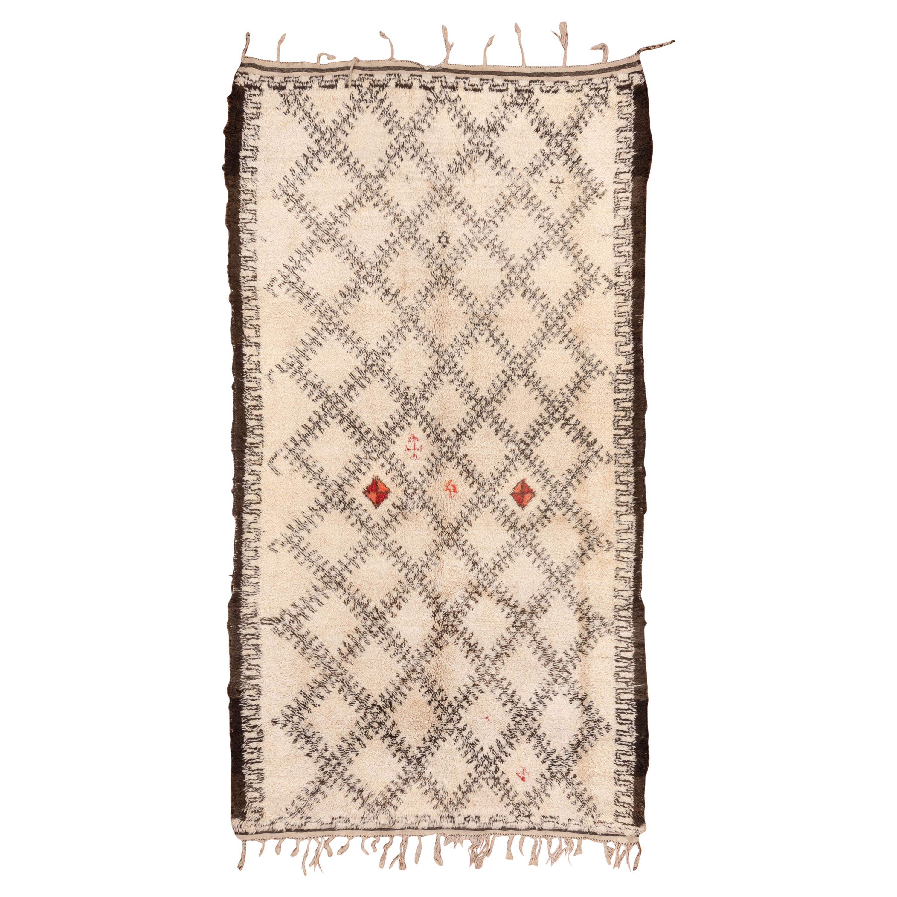 Tribal Moroccan Carpet, circa 1950s For Sale