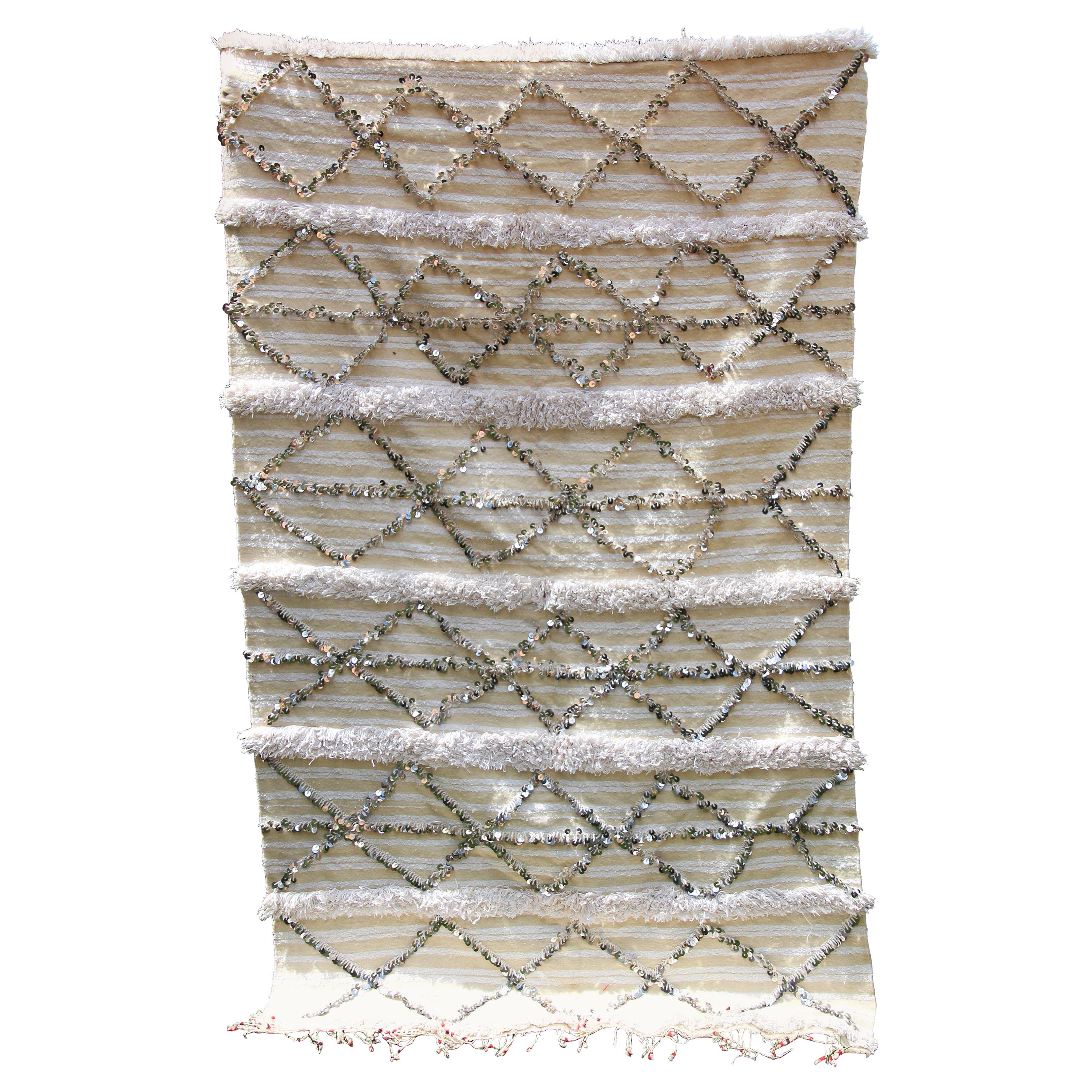 Large Vintage Tribal Moroccan Handcrafted Wedding Blanket Throw with