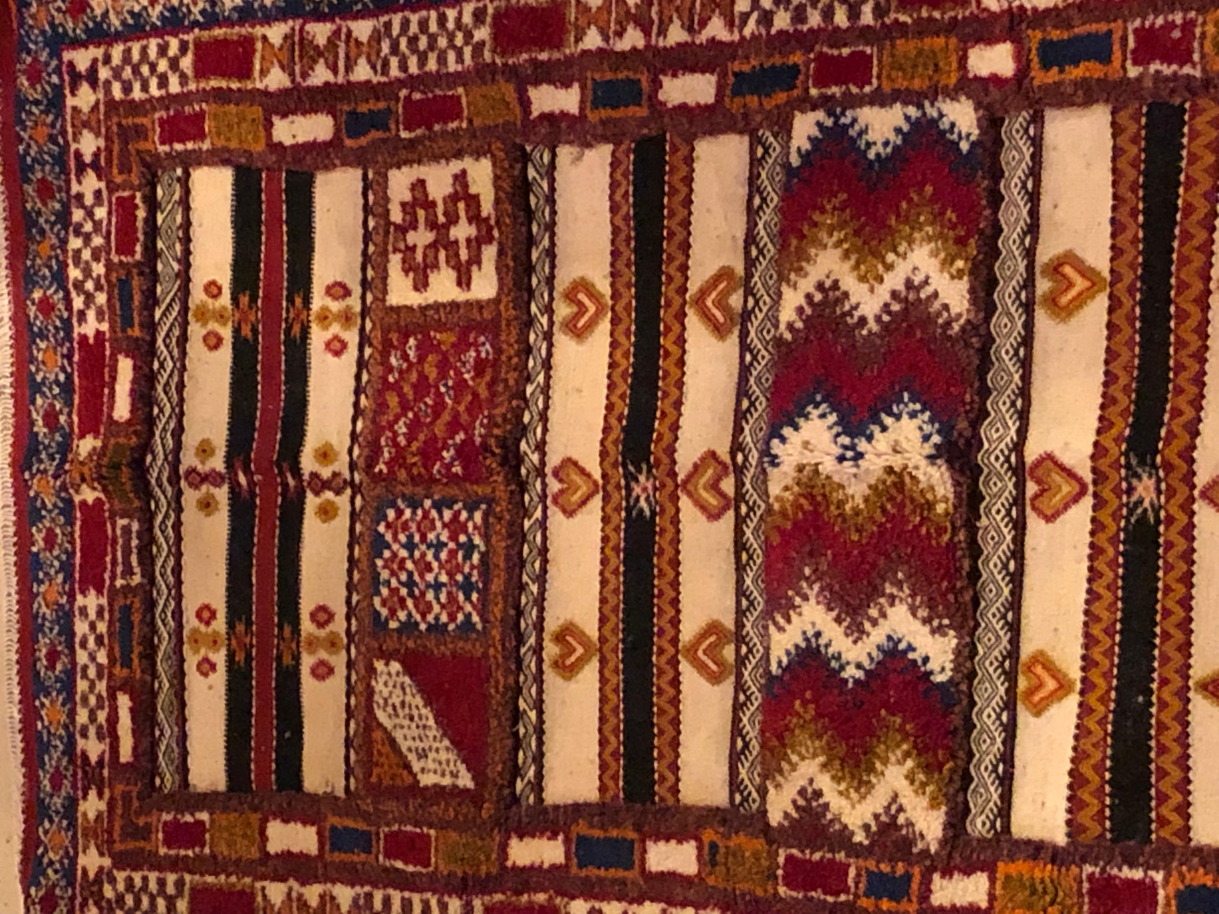 Late 20th Century Moroccan Rug or Carpet with Tribal Design