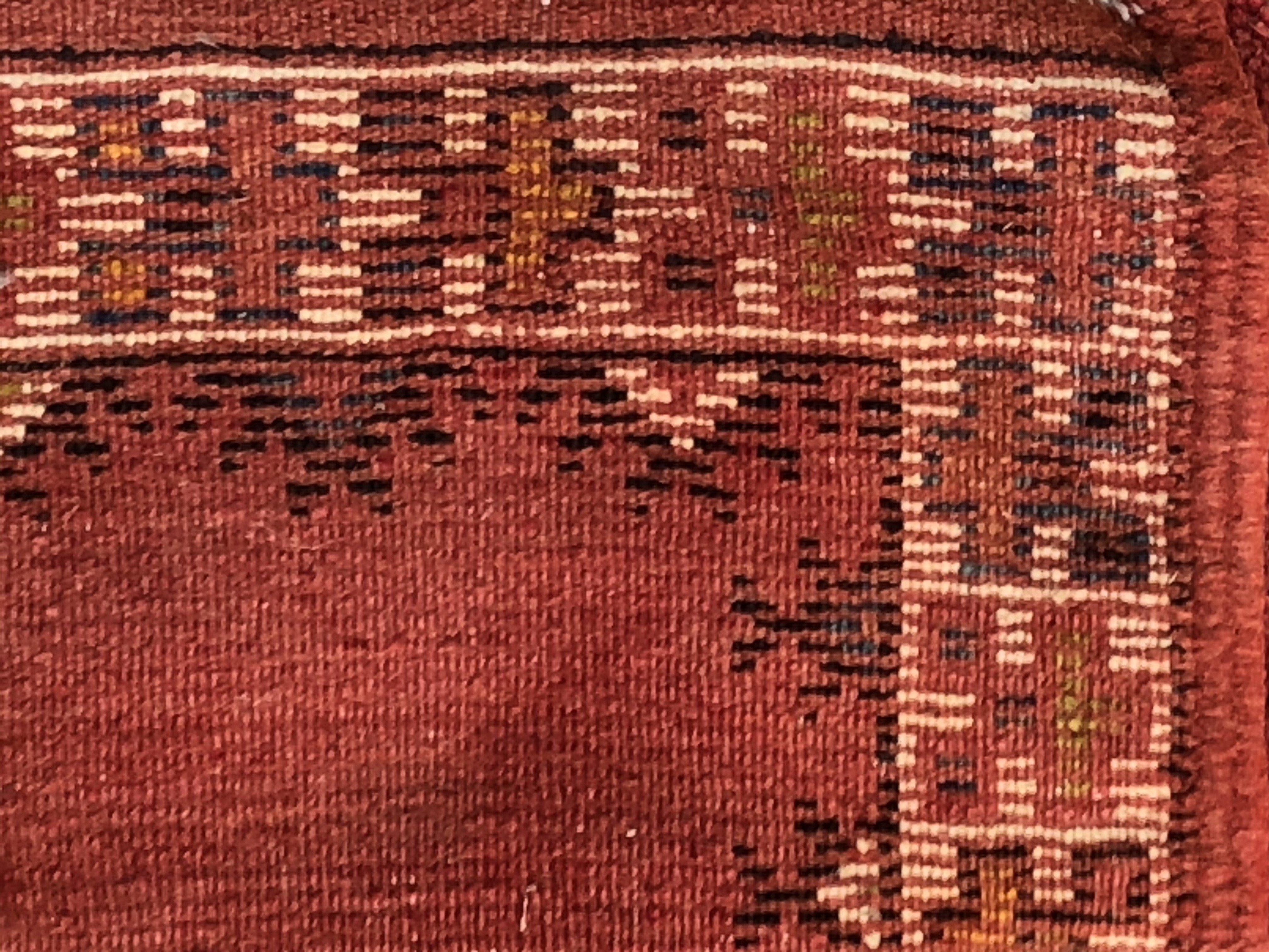 20th Century Tribal Moroccan Red Handwoven Rug or Carpet with Diamond Design For Sale