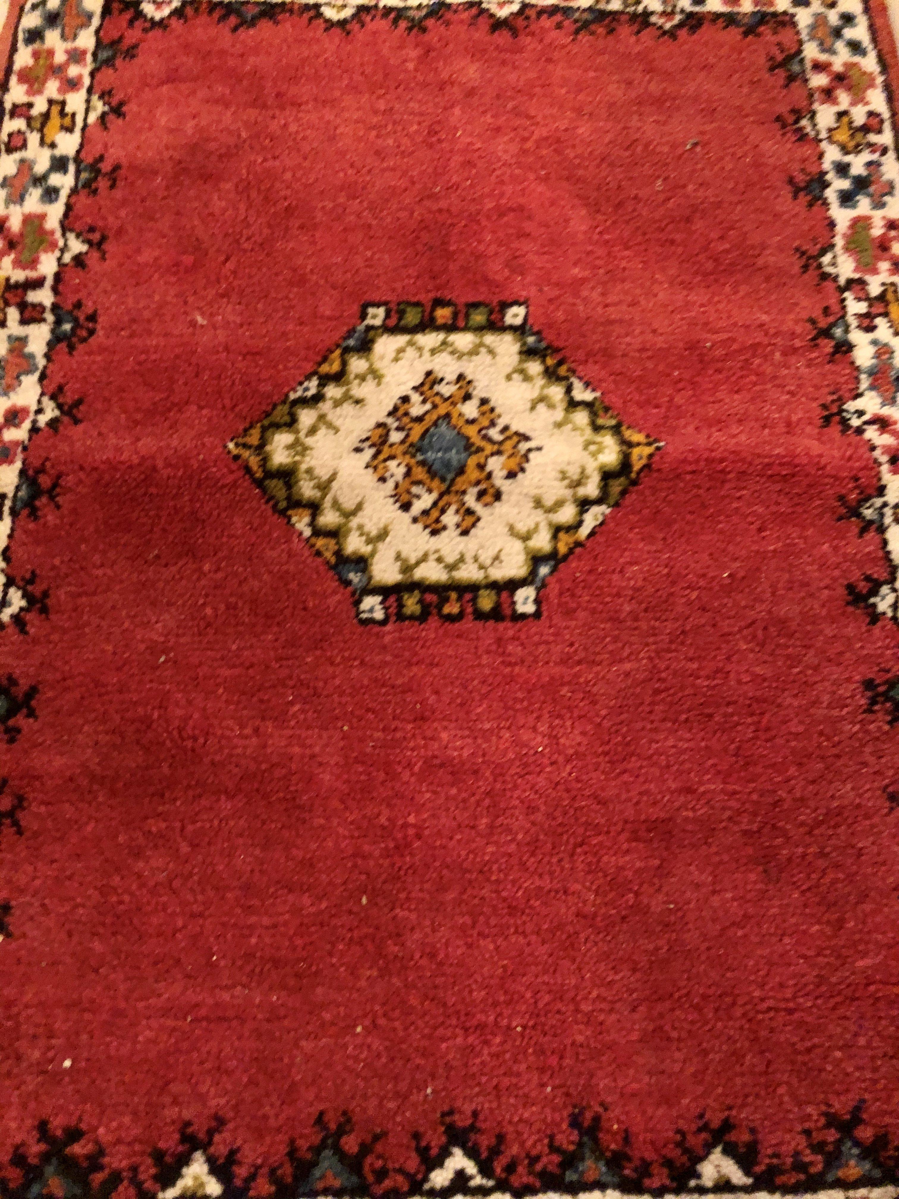 Tribal Moroccan Red Handwoven Rug or Carpet with Diamond Design For Sale 1