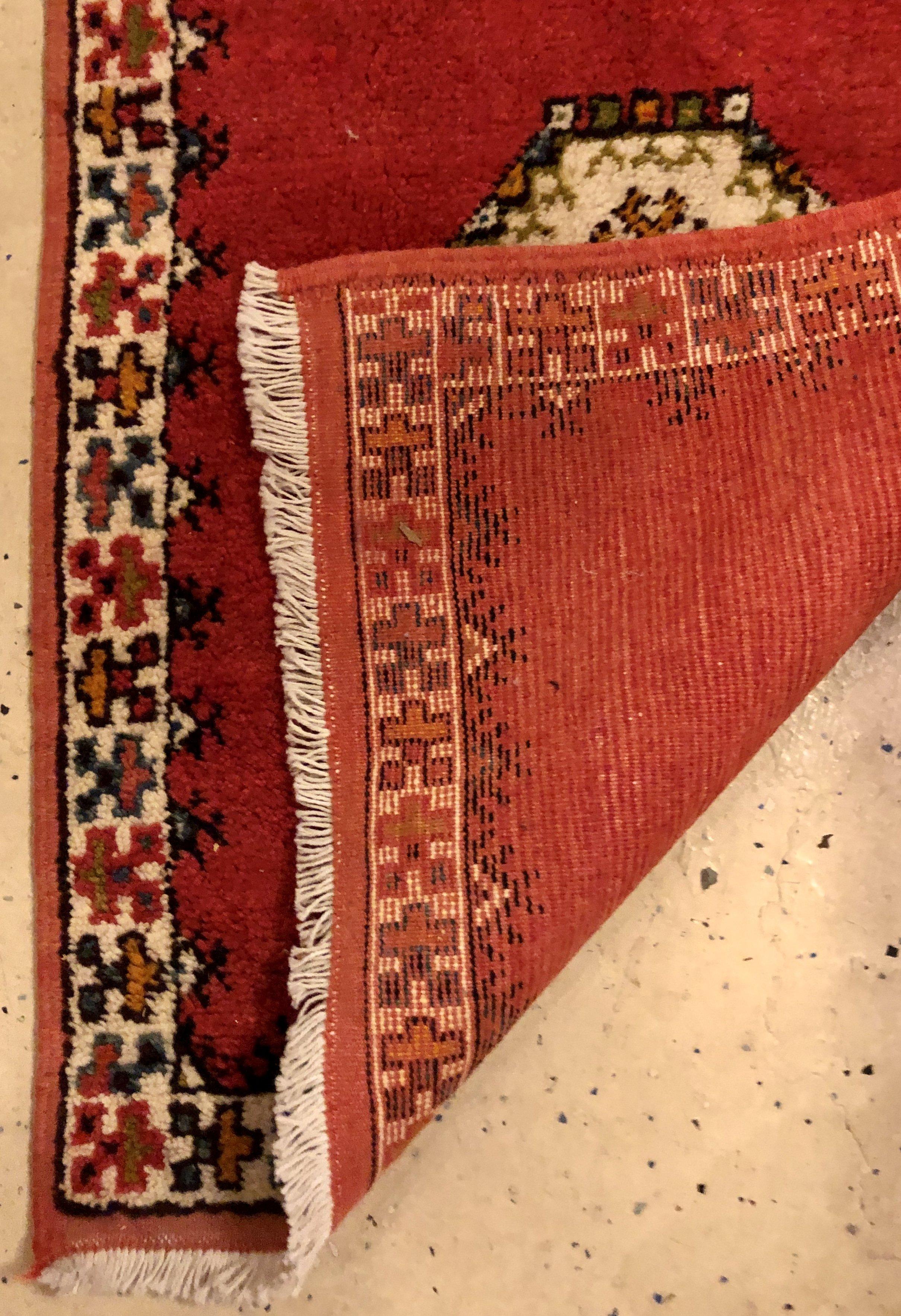 Marokkanischer roter handgewebter Stammeskunst-Teppich oder Teppich mit Diamant-Design im Angebot 3