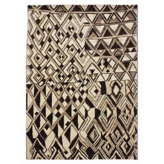 Keivan Woven Arts Marokkanischer Tribal-Teppich in Brown, Butter & Cream