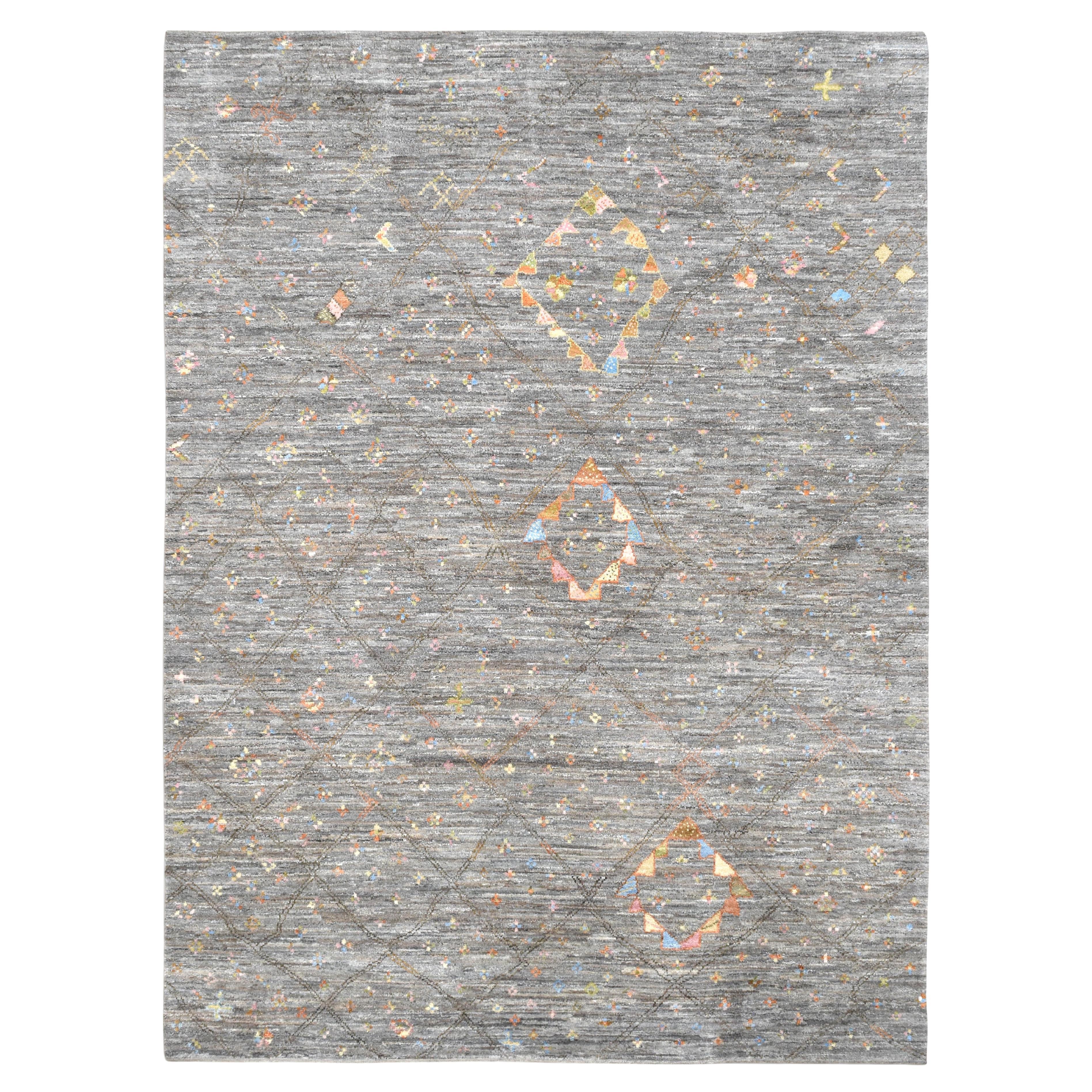 Tribal Motif Designed Wool Rug 10'6''x14'3''