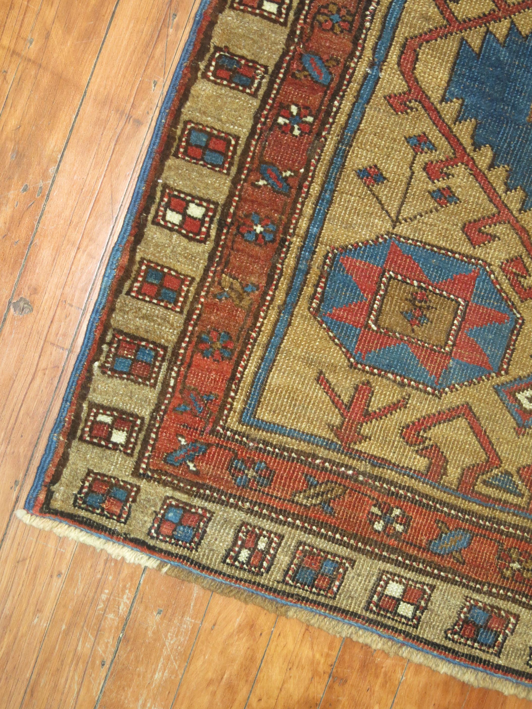 Tribal Narrow Persian Bakshaish Runner In Excellent Condition For Sale In New York, NY