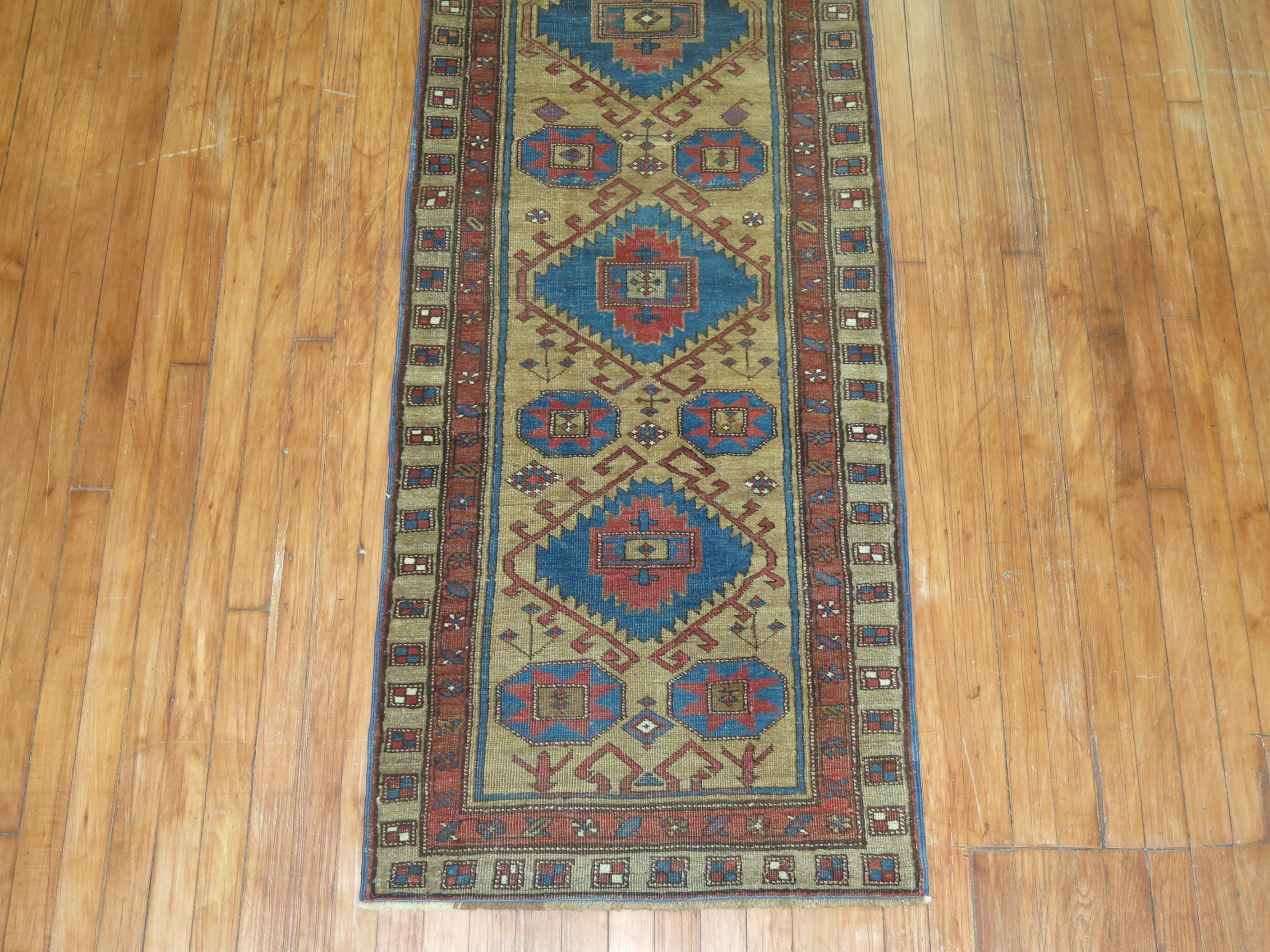 20th Century Tribal Narrow Persian Bakshaish Runner For Sale