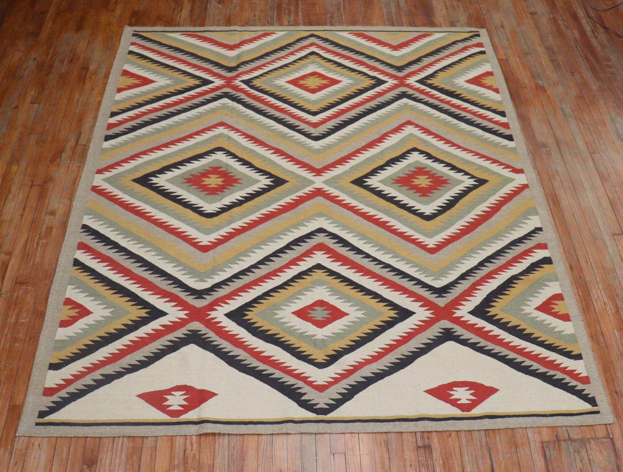 Tapis tribal à motif Navajo, taille de pièce moderne du 21e siècle en vente 4