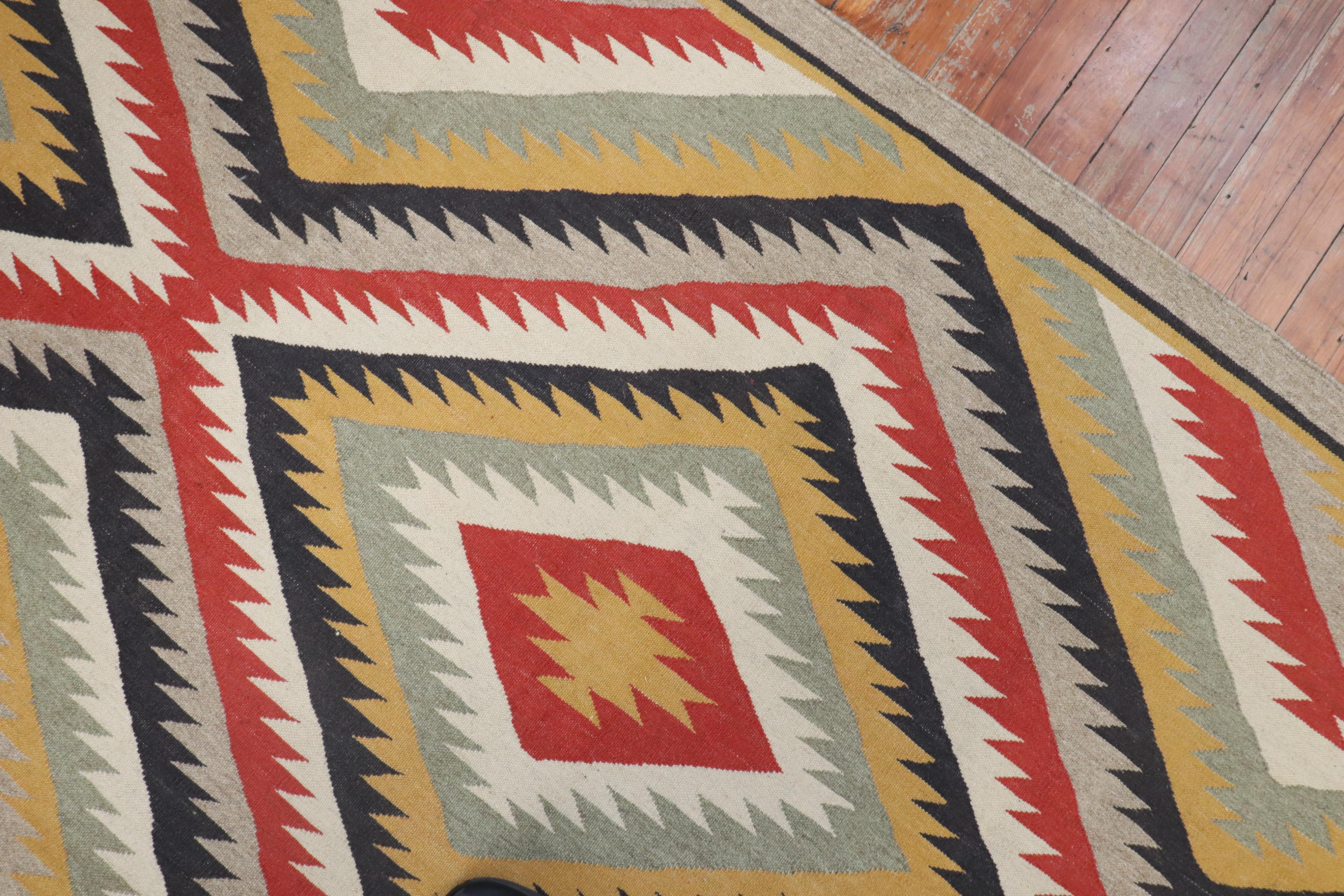 Contemporary Tribal Navajo Design Room Size 21st Century Modern Rug For Sale