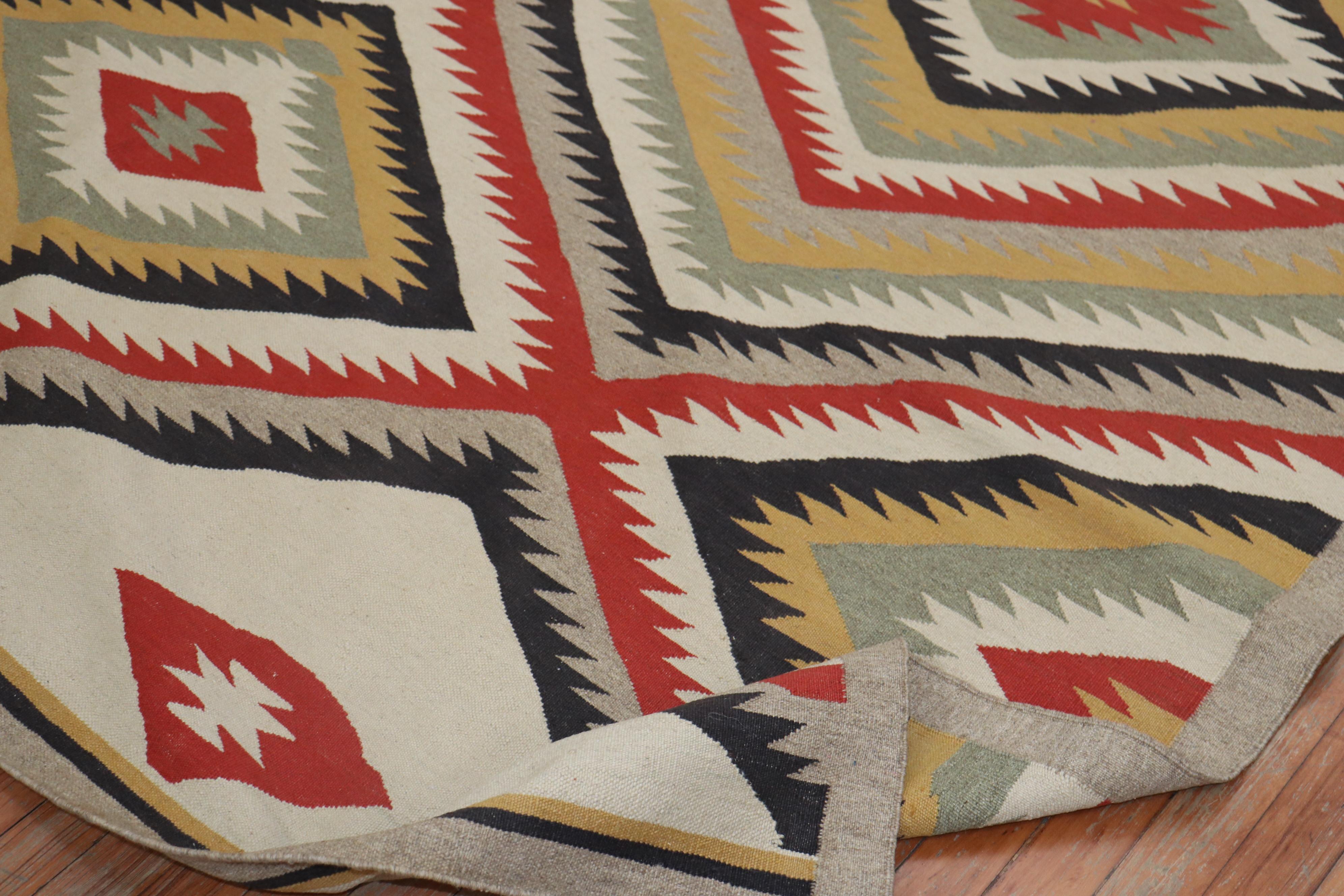 Tribal Navajo Design Room Size 21st Century Modern Rug For Sale 1