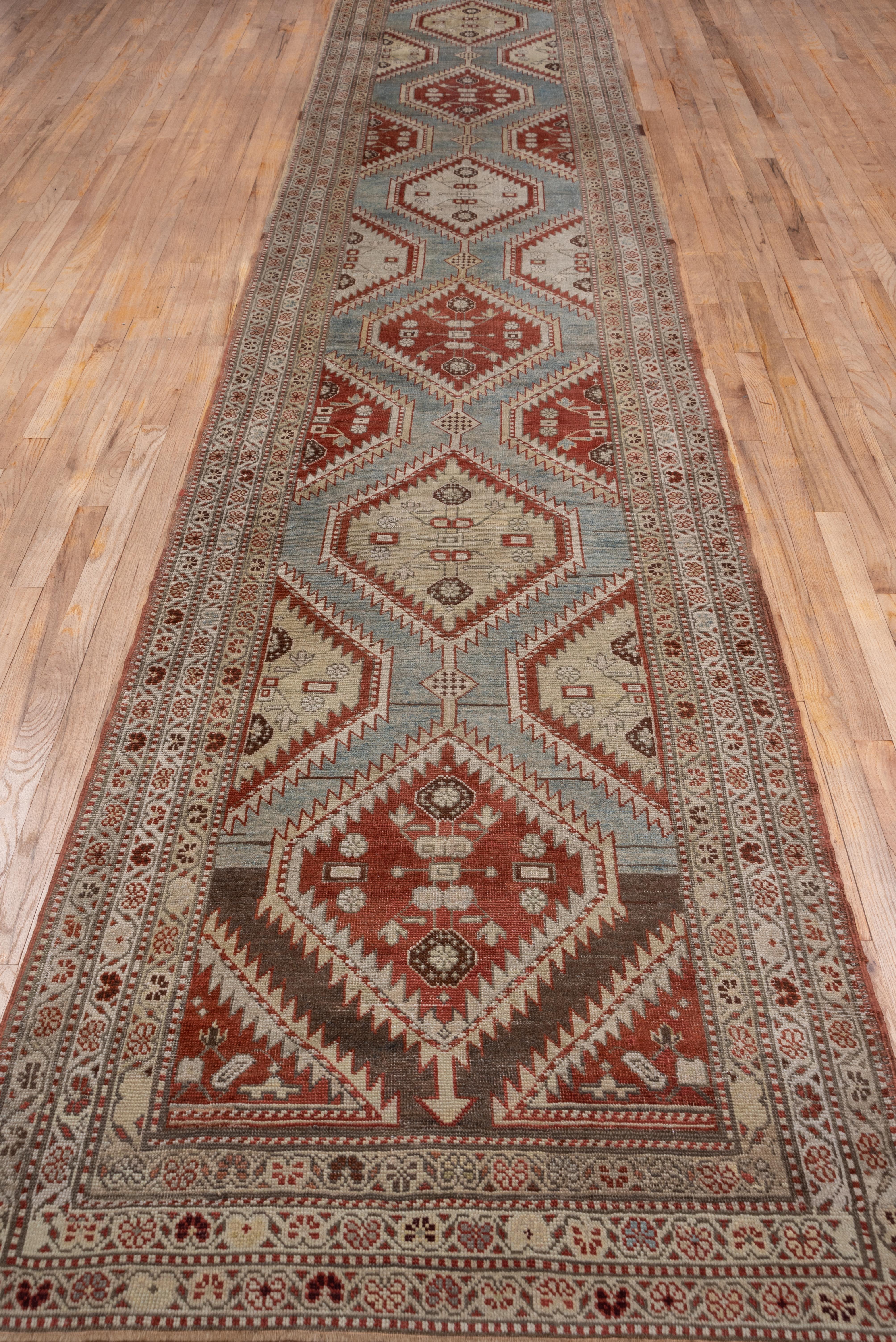 Tribal Northwest Persian Runner, Colorful, Long, circa 1910s In Good Condition For Sale In New York, NY