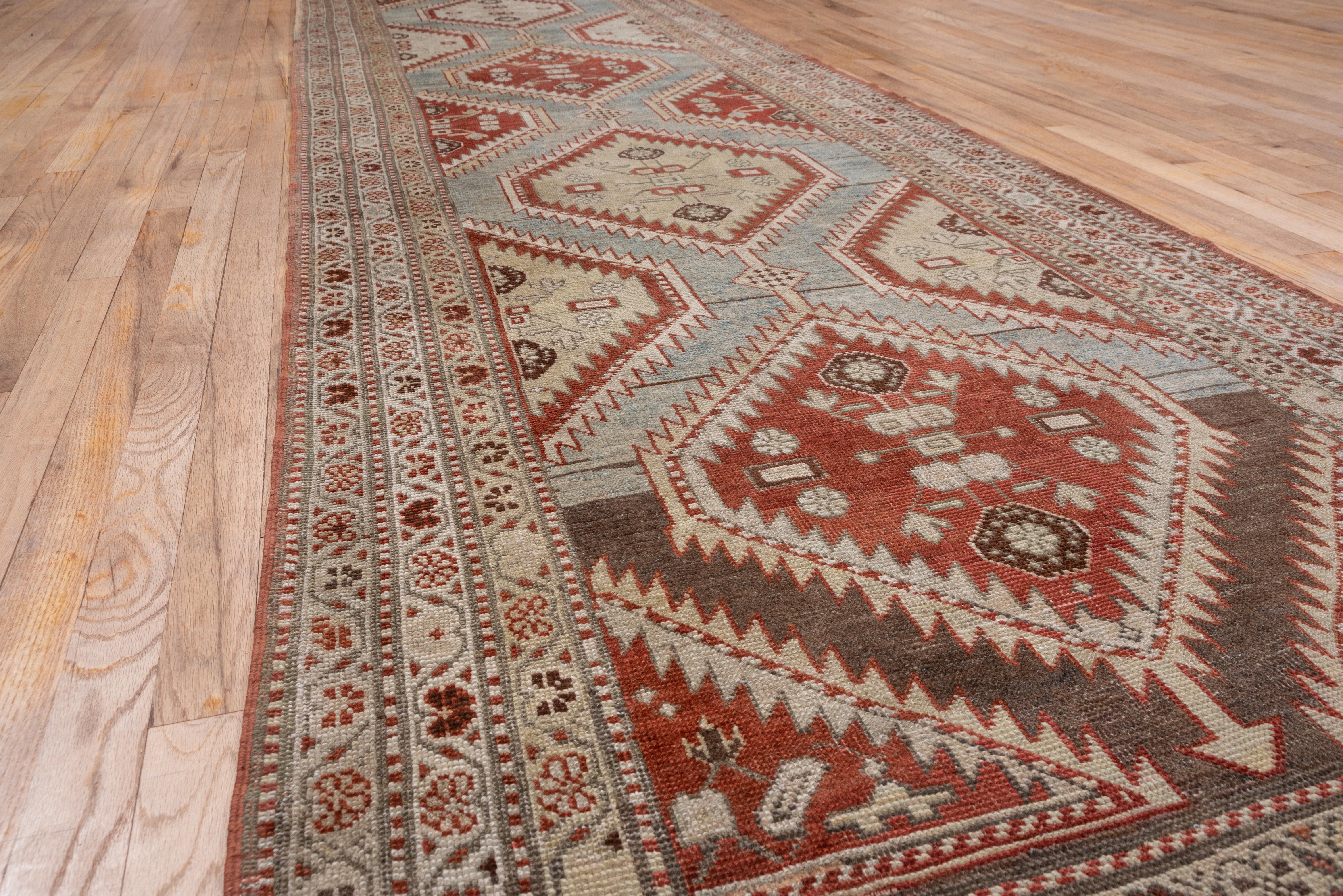 Tribal Northwest Persian Runner, Colorful, Long, circa 1910s For Sale 2