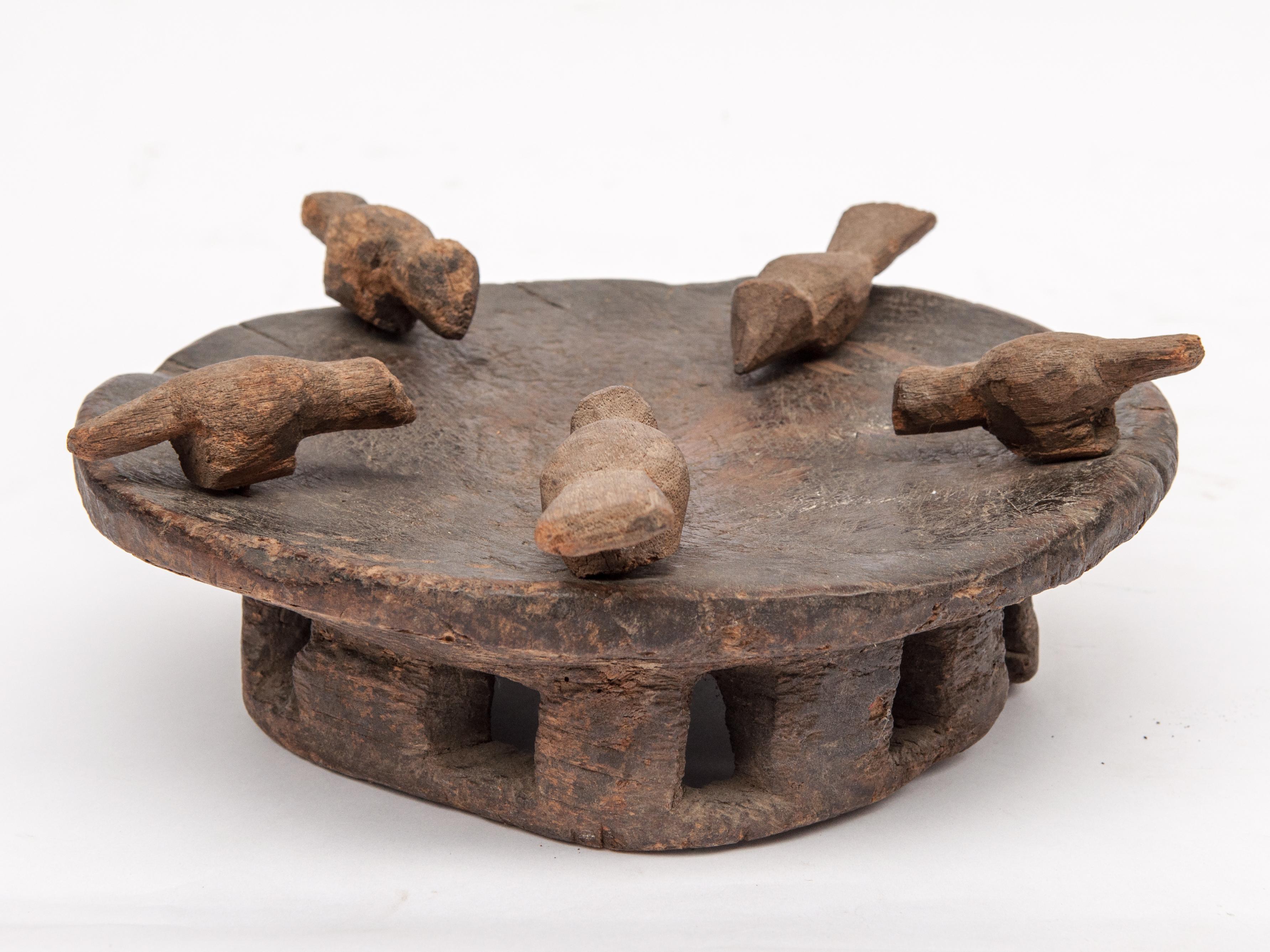 Hand-Crafted Tribal Offering Tray with Birds, Naga of NE India, Early to Mid-20th Century