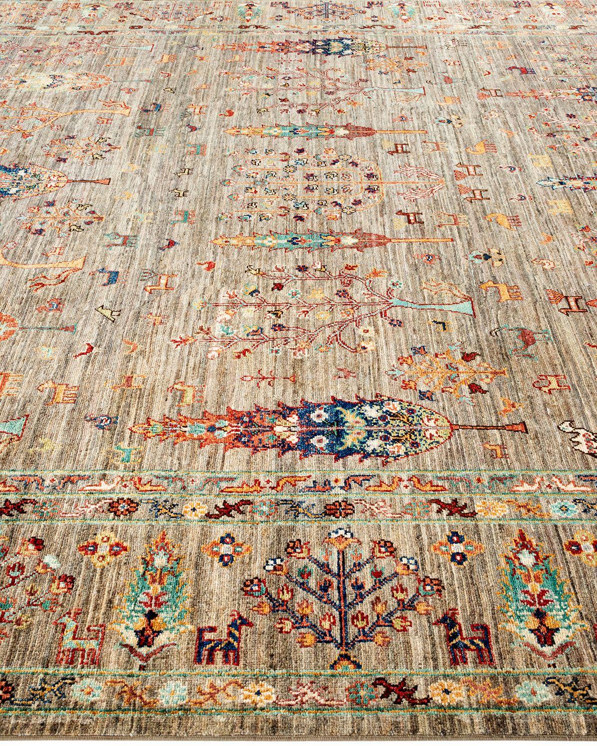 Tribal, One-of-a-Kind Hand Knotted Runner Rug, Beige In New Condition In Norwalk, CT