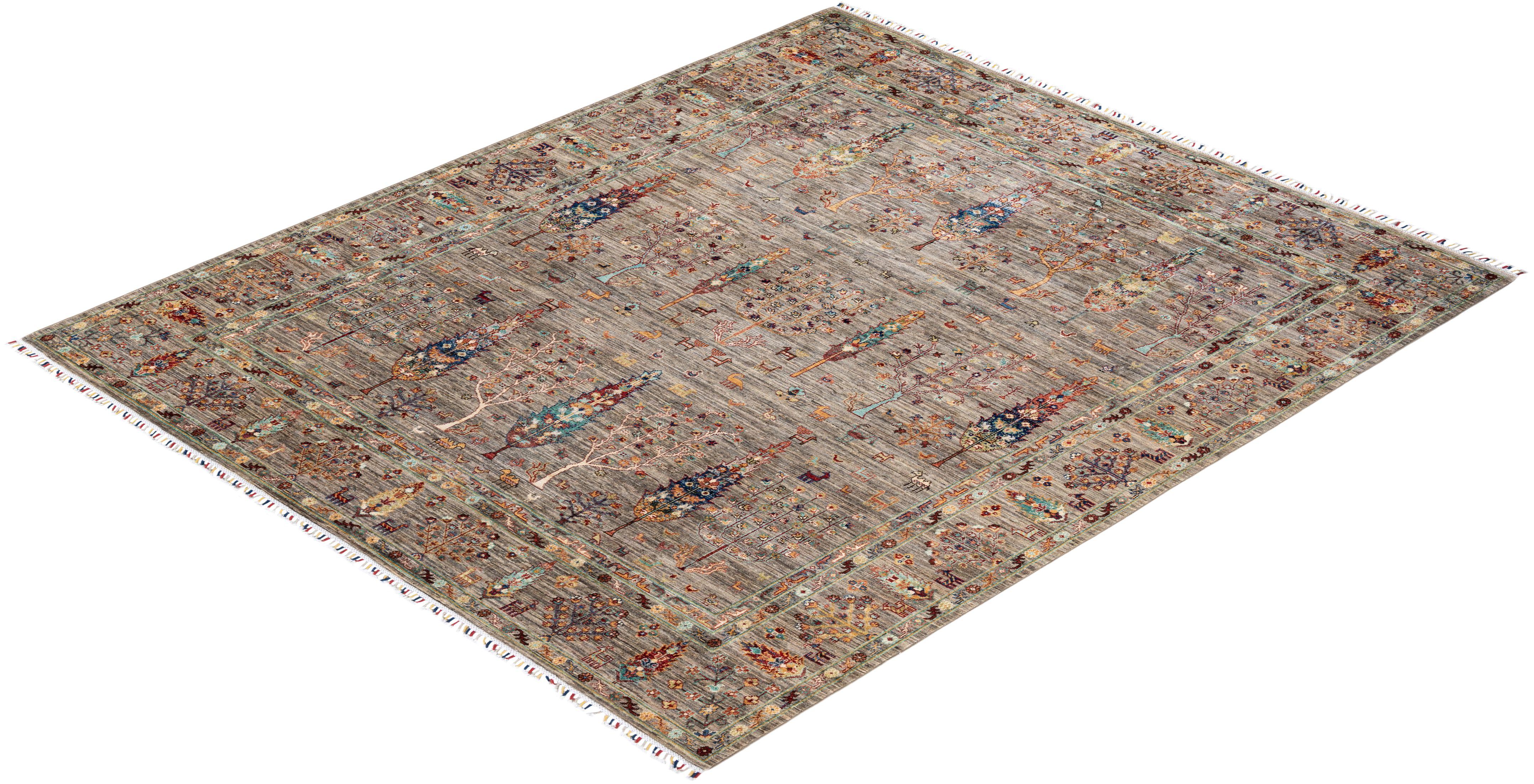 Tribal, One-of-a-Kind Hand Knotted Runner Rug, Beige 2
