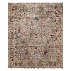 Tribal, One-of-a-Kind Hand Knotted Runner Rug, Beige