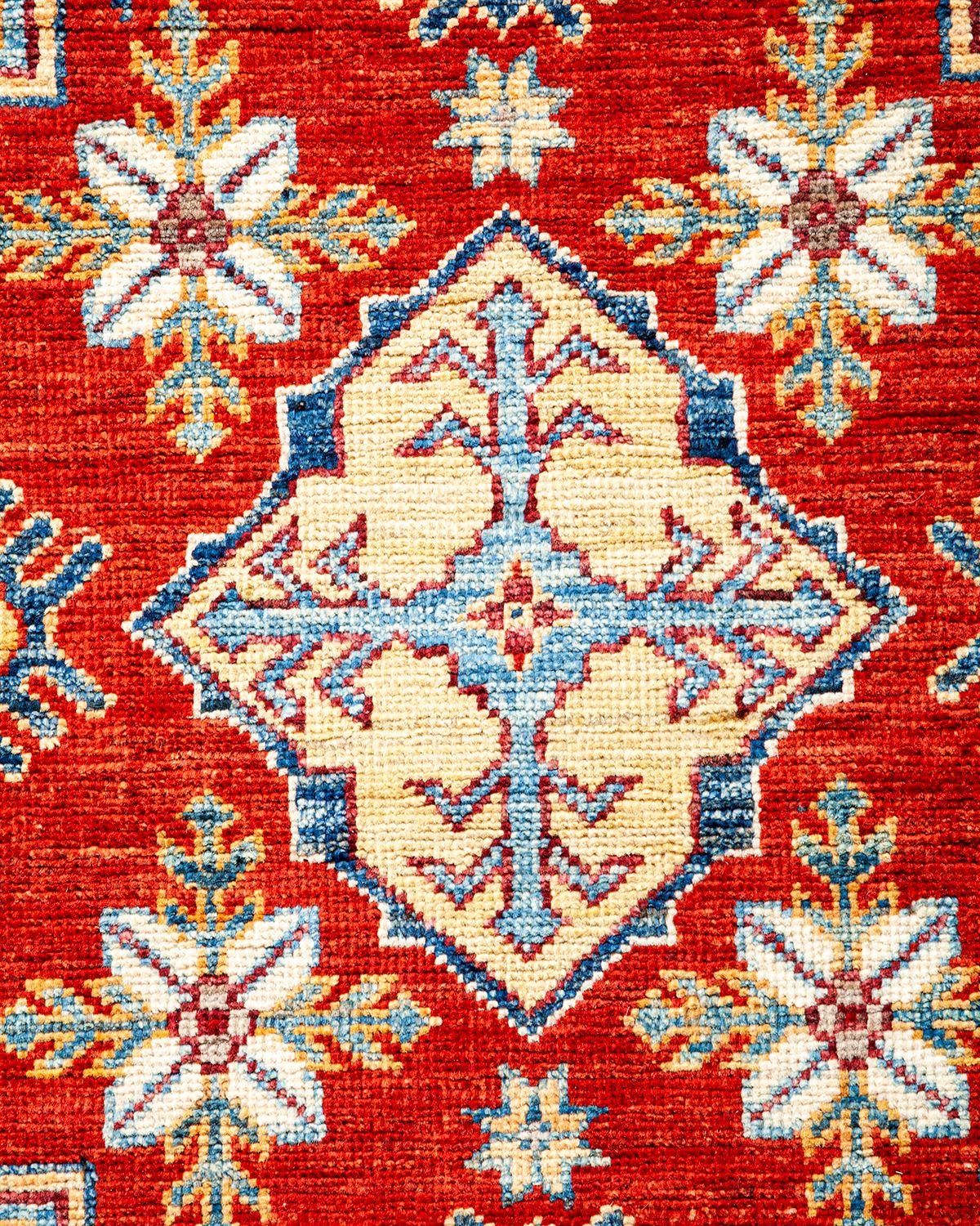Handgeknüpfter Stammes-Teppich, ein Unikat  Blau - 5' 8 Zoll x 7' 11 Zoll (Stammeskunst) im Angebot