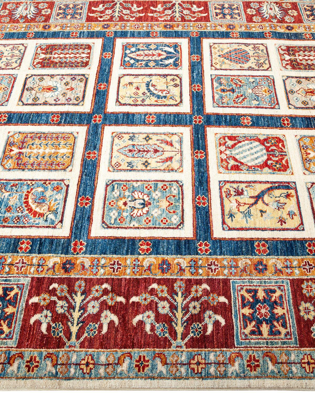 Tribal, One-of-a-kind Hand Knotted Runner Rug, Ivory In New Condition For Sale In Norwalk, CT
