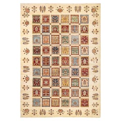 Tribal, One-of-a-Kind Hand-Knotted Runner Rug, Ivory