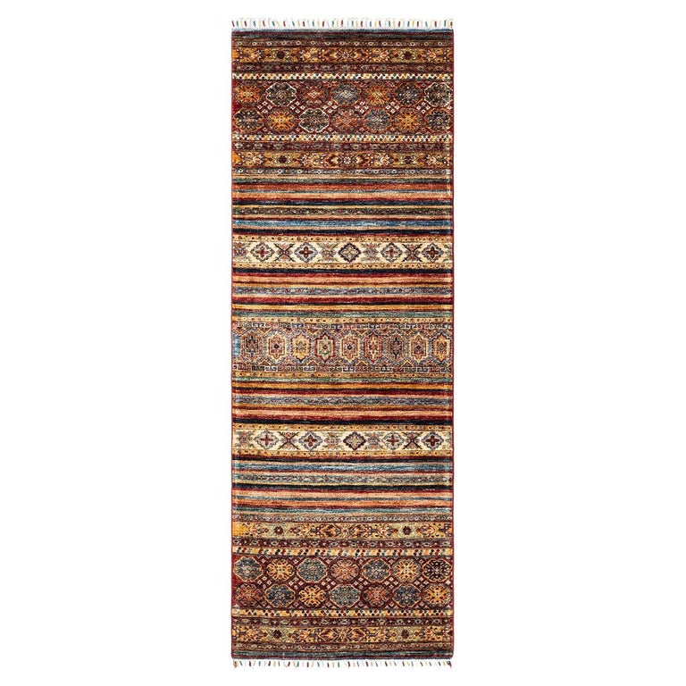 Red African Rug Tribal, One-of-a-kind Hand Knotted Runner Rug, Red For Sale at 1stDibs