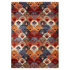Tribal, One-of-a-kind Hand Knotted Runner Rug, Red