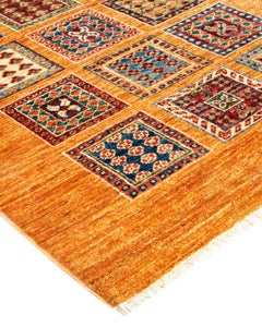 Tribal, One-of-a-kind Hand Knotted Runner Rug, Yellow