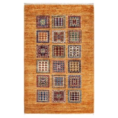 Tribal, One-of-a-kind Hand Knotted Runner Rug, Yellow