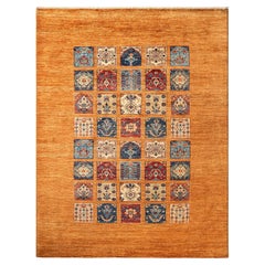 Tribal, One-of-a-kind Hand Knotted Runner Rug, Yellow