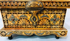 Boho Chic marokkanischen Intarsien Knochen Schmuck Kommode oder Box mit Messing-Inlay