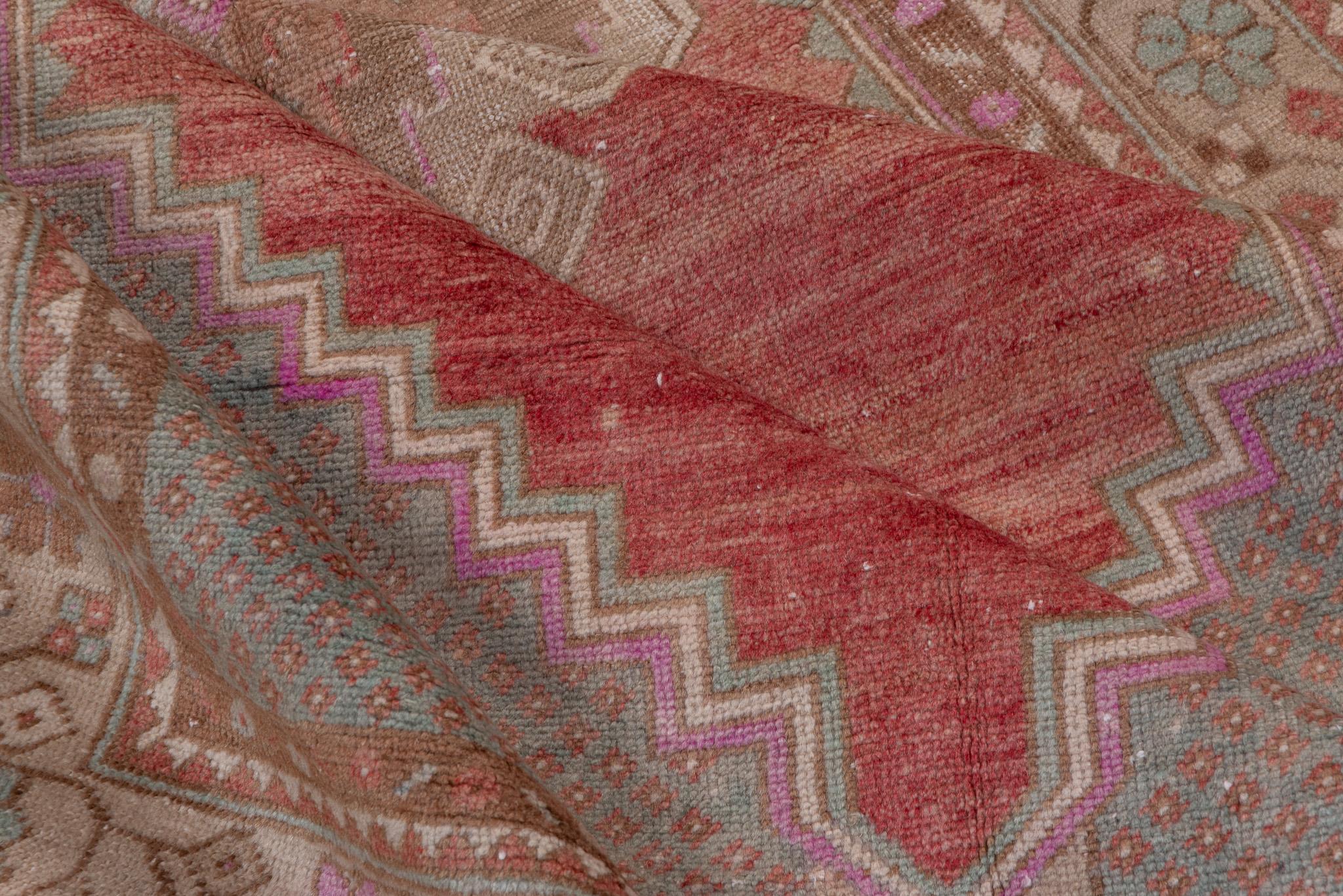 Tribal Oushak Läufer in Rot im Angebot 2