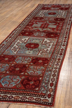 Tribal Pattern Anatolian Runner in Fish Blood Red