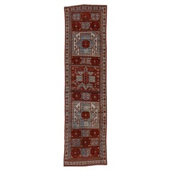 Tribal Pattern Anatolian Runner in Fish Blood Red
