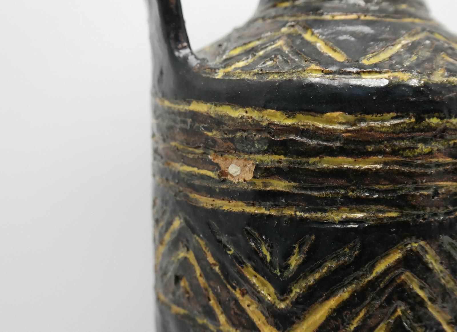 Tribal Patterned, Jug Handle Ceramic Vase by Lendvay 3