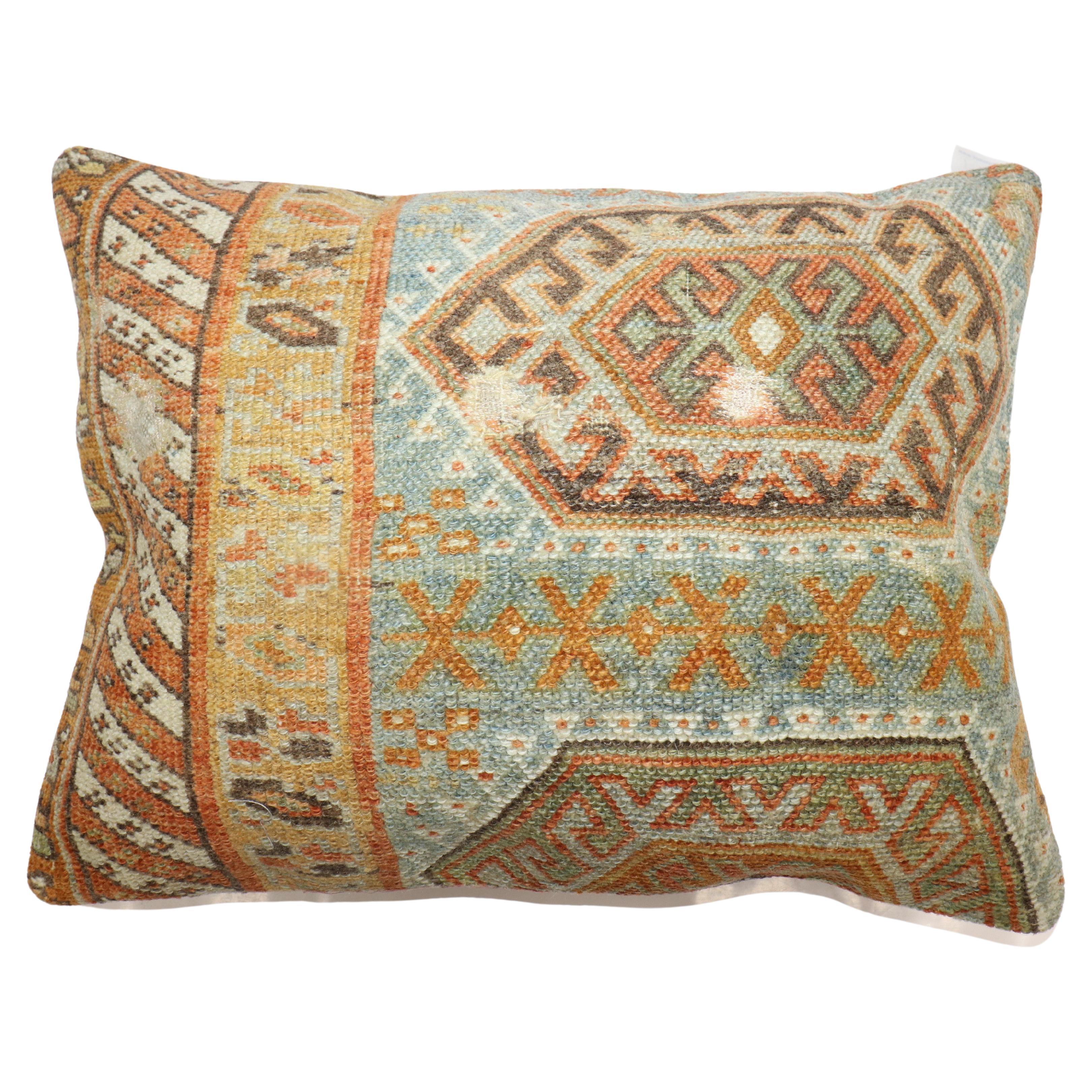 Tribal Persian Antique Rug Pillow For Sale
