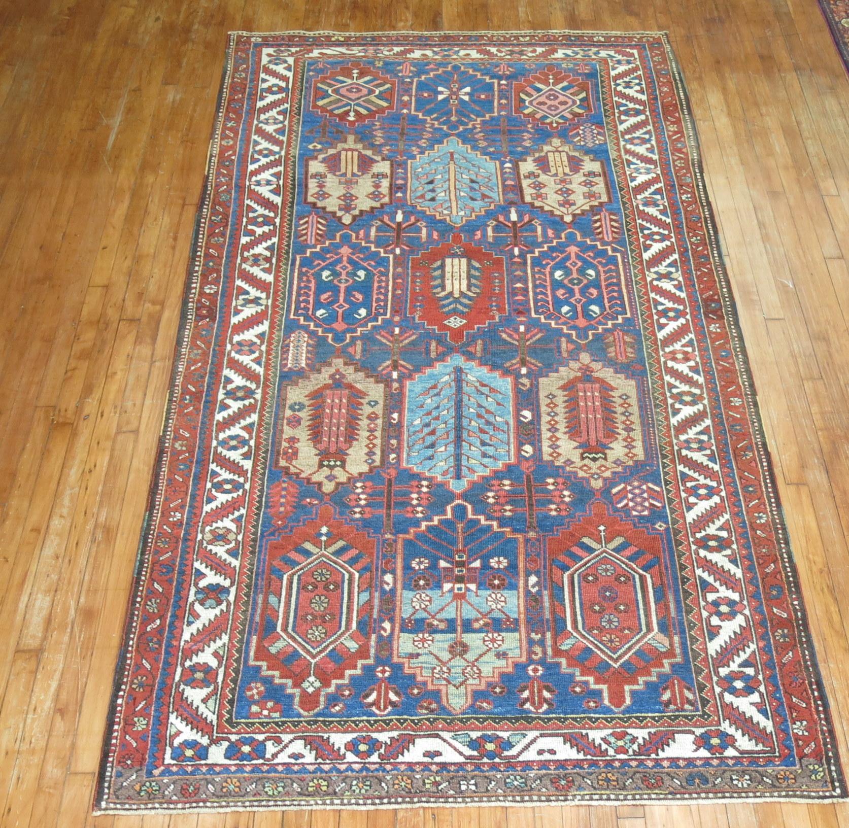 Early 20th-century Tribal Persian Bakhtiari rug in rare gallery format.

Measures: 5'4