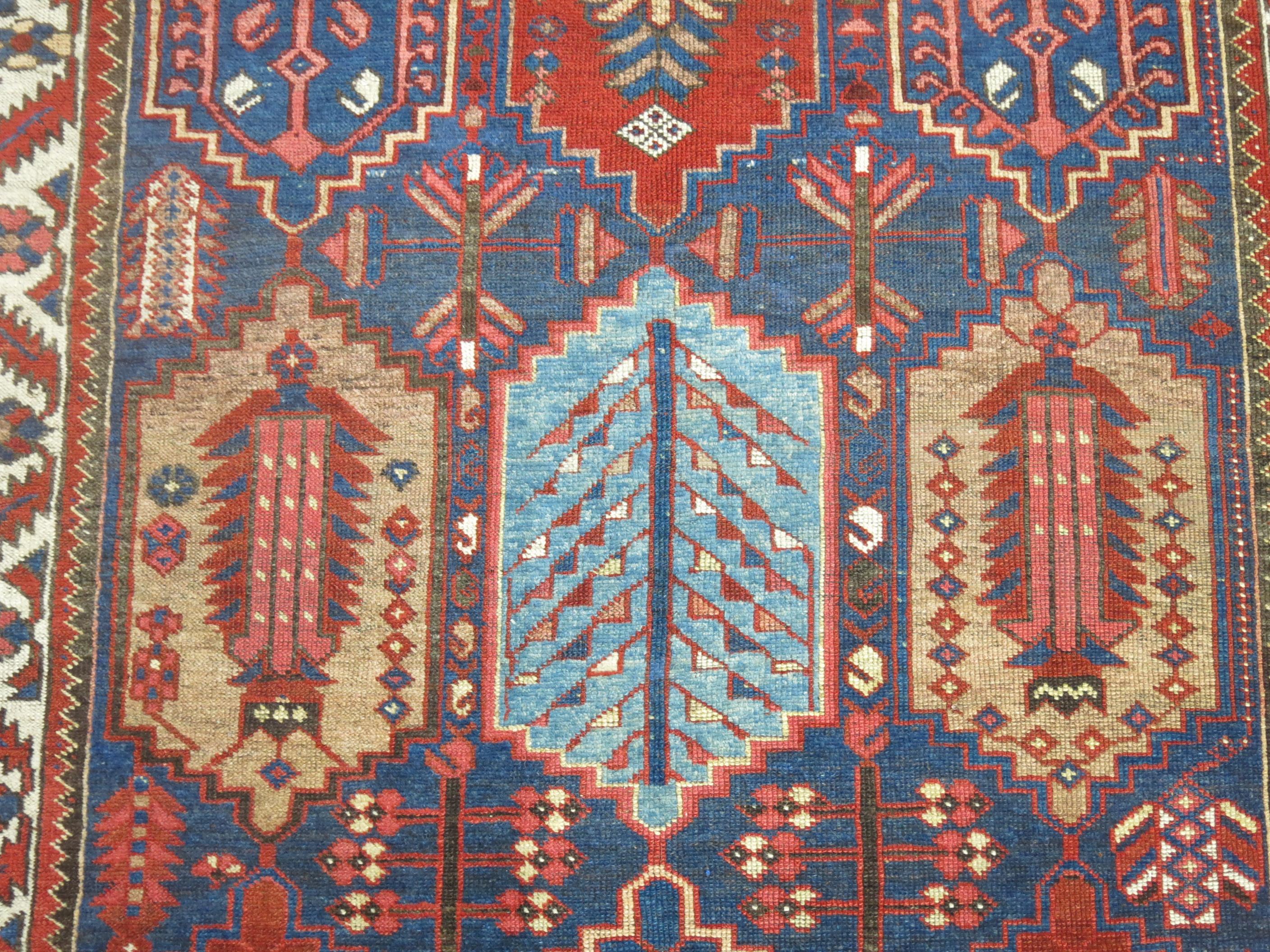 Wool Tribal Persian Bakhtiari Rug For Sale