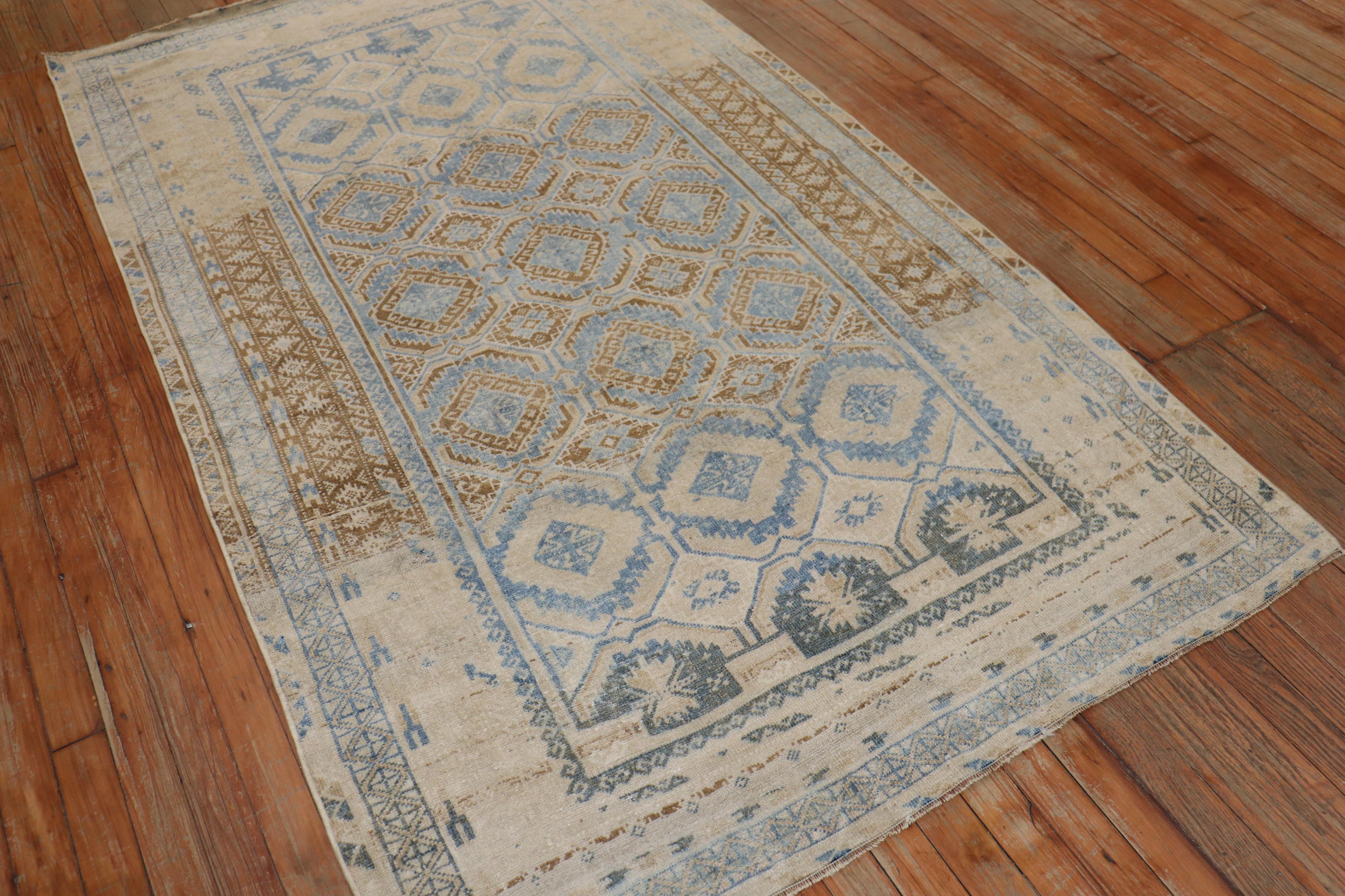 Hand-Knotted Tribal Persian Balouch Rug For Sale