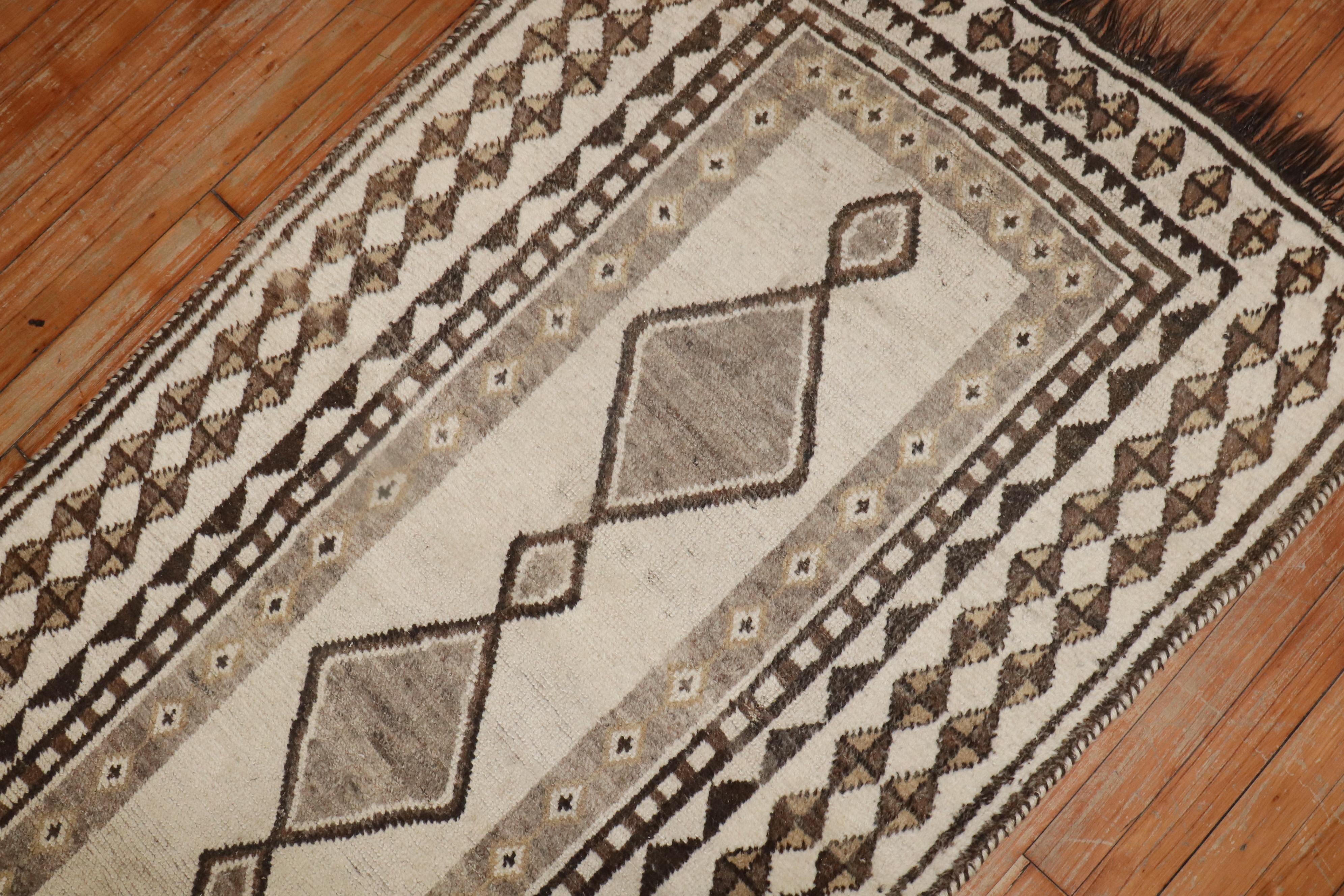 Hand-Knotted Tribal Persian Gabbeh Runner For Sale