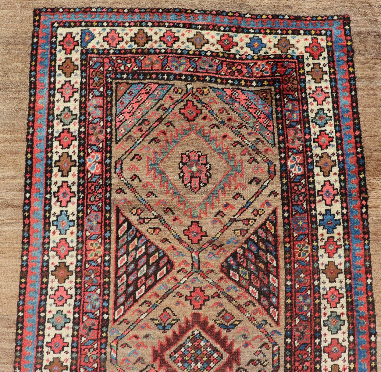 20th Century Tribal Persian Hand Knotted Antique Serab Long Runner in Tribal Design For Sale