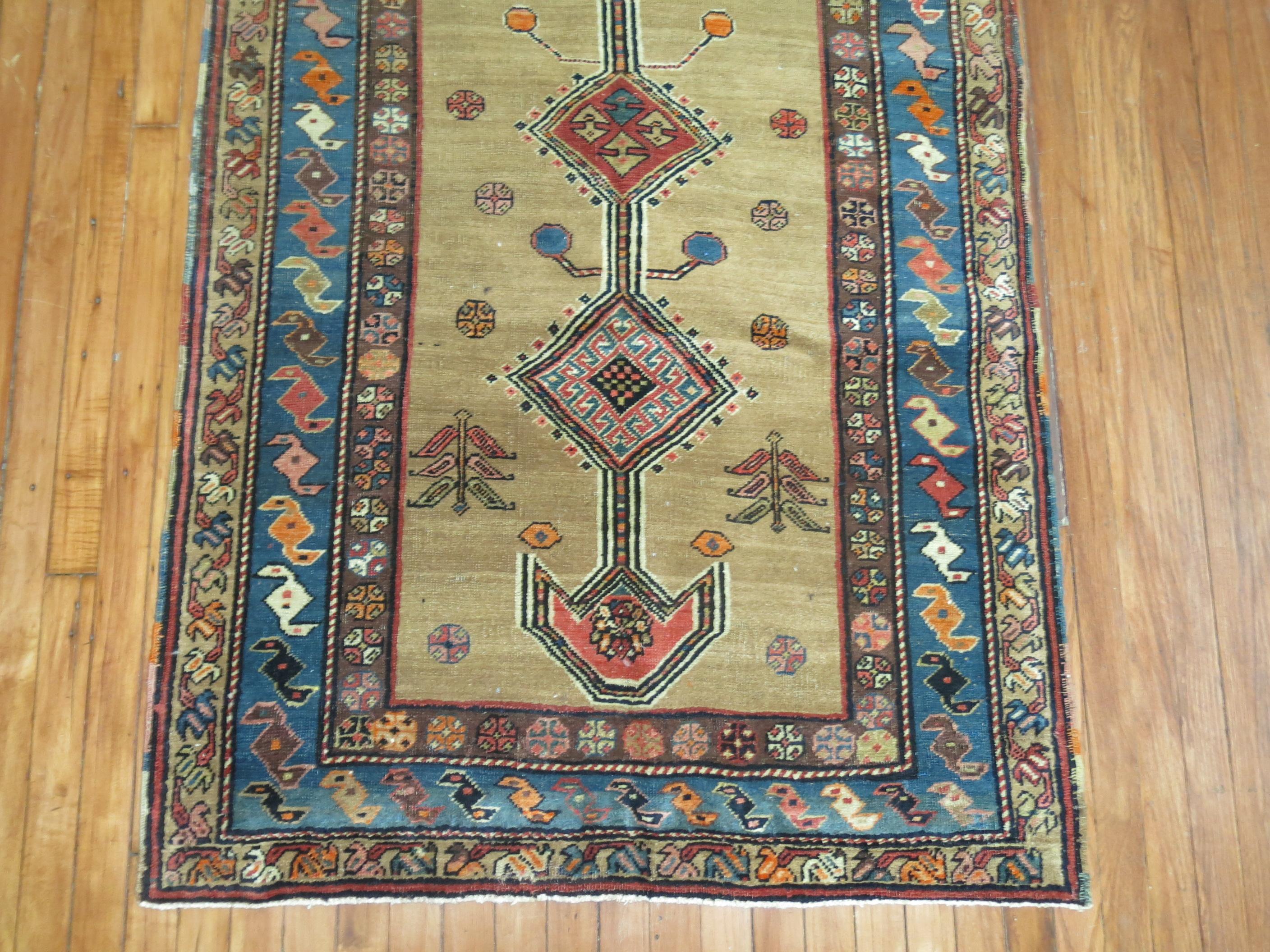 Bakshaish Tribal Persian Kurd Bidjar Runner For Sale