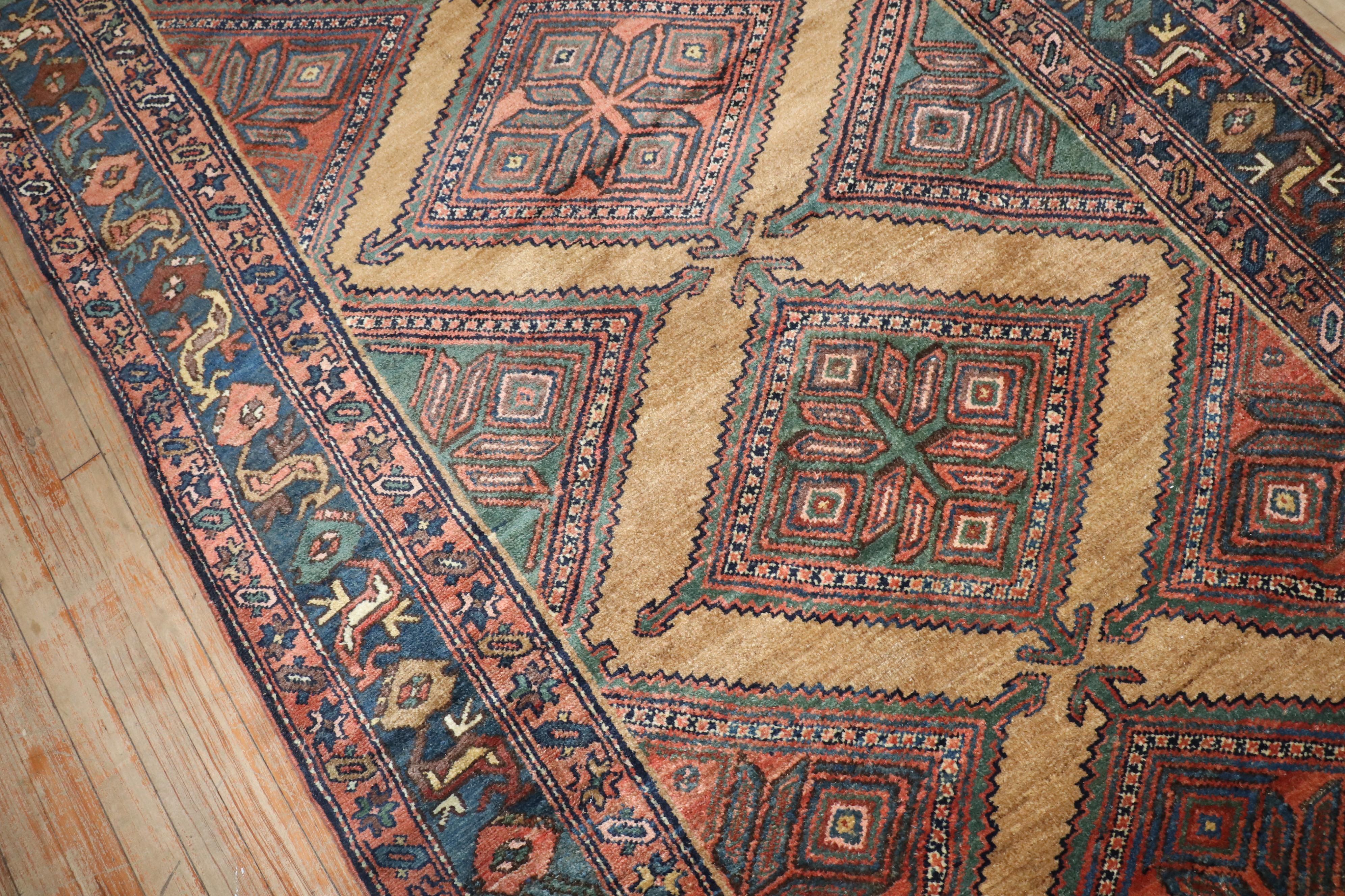 Tessuto a mano Runner in cammello persiano tribale Collection'S in vendita
