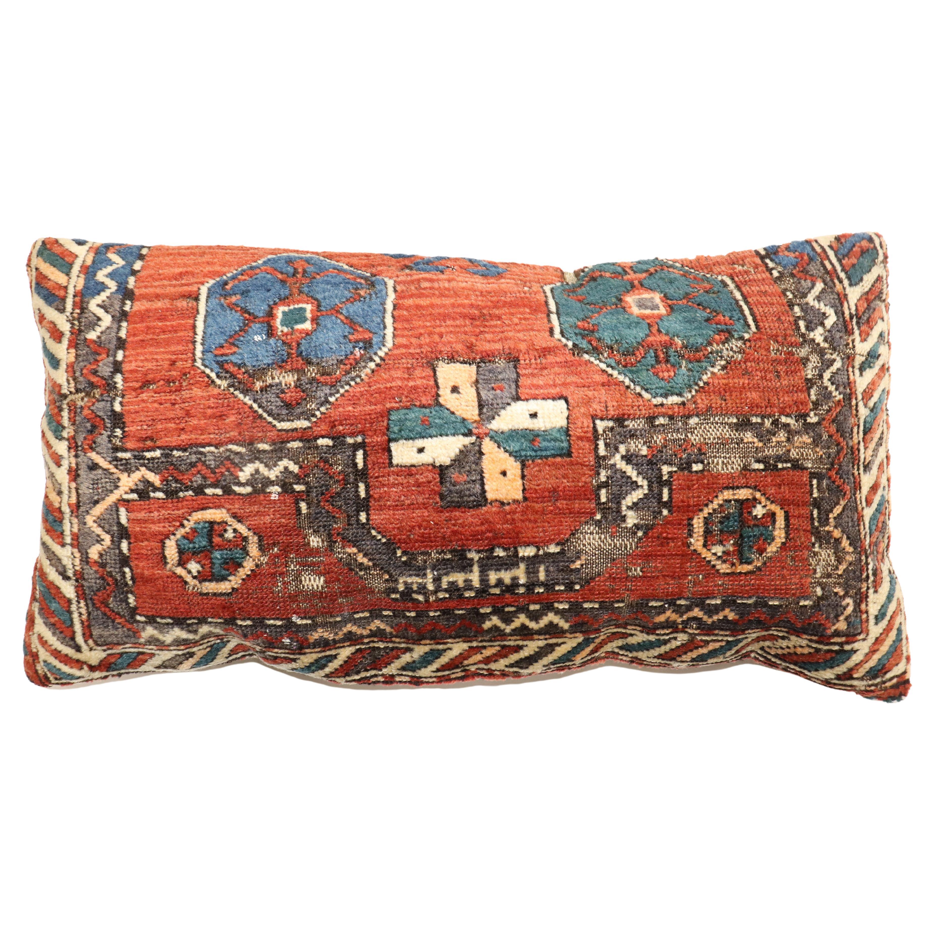 Tribal Persian Kurd Rug Pillow For Sale