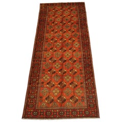 Antique Tribal Persian Kurdish Bukhara Gallery Runner, circa 1940