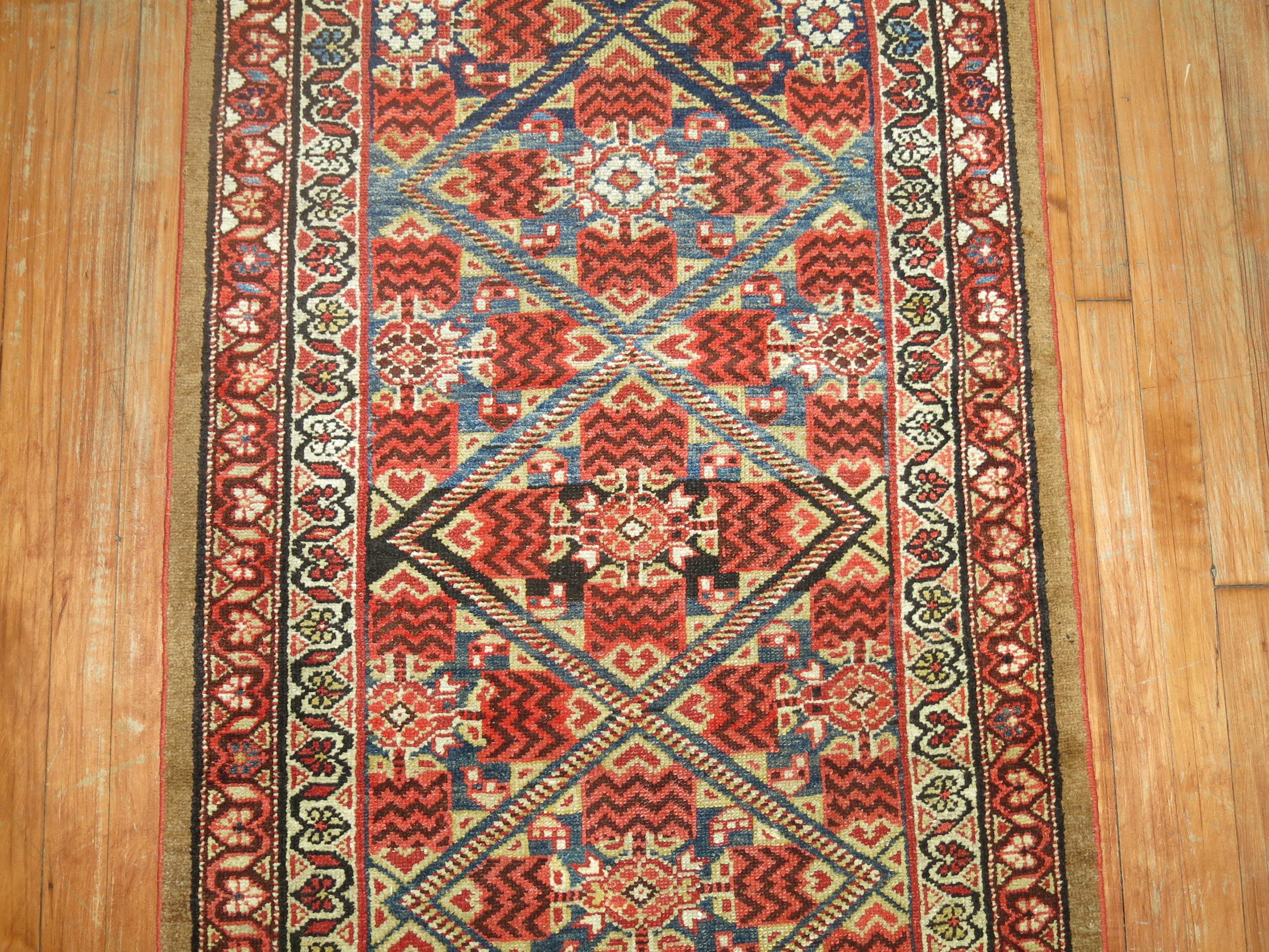Hand-Woven Early 20th Century Antique Tribal Persian Serab Traditional Runner