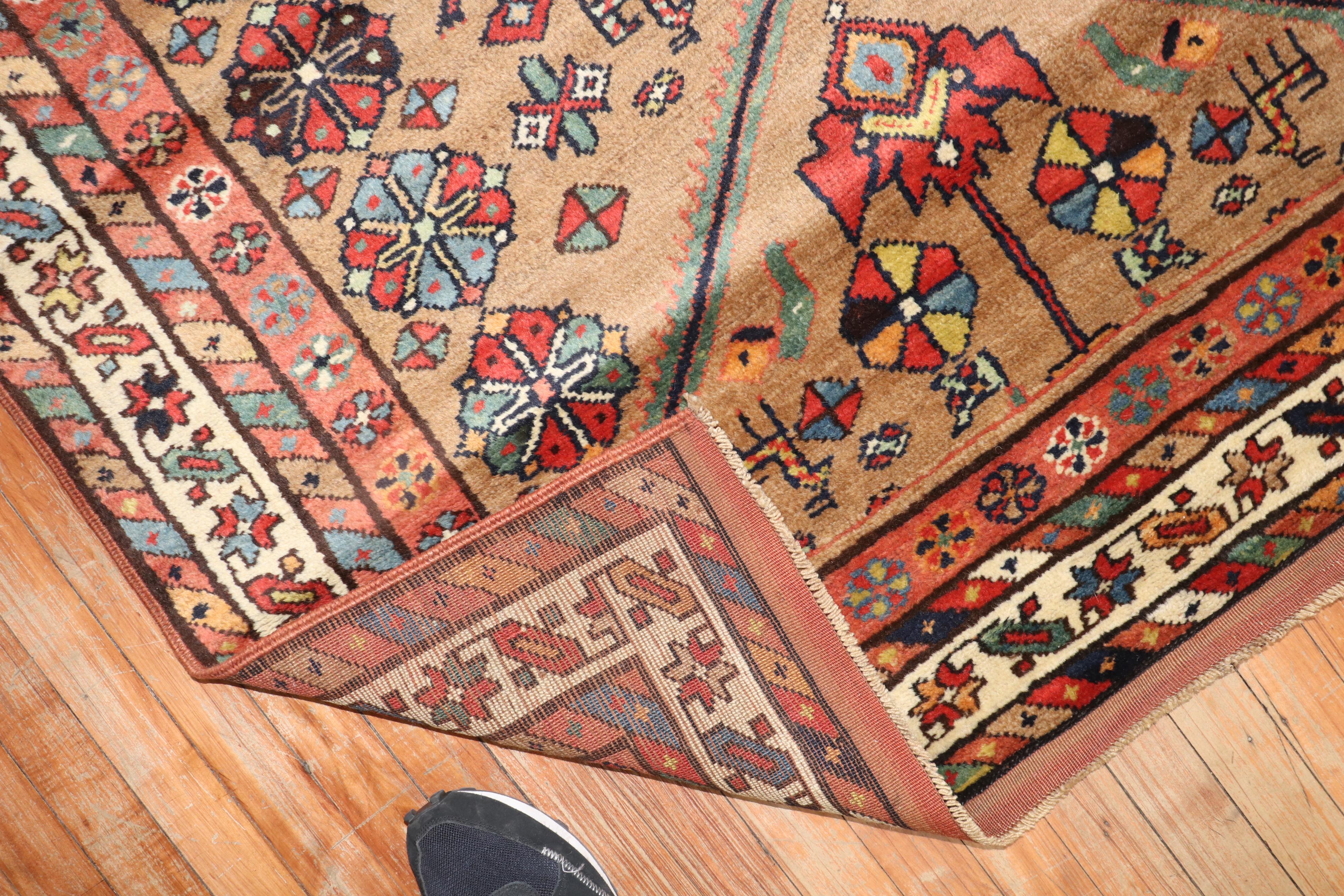 Hand-Knotted Tribal Persian Serab Wide Runner For Sale