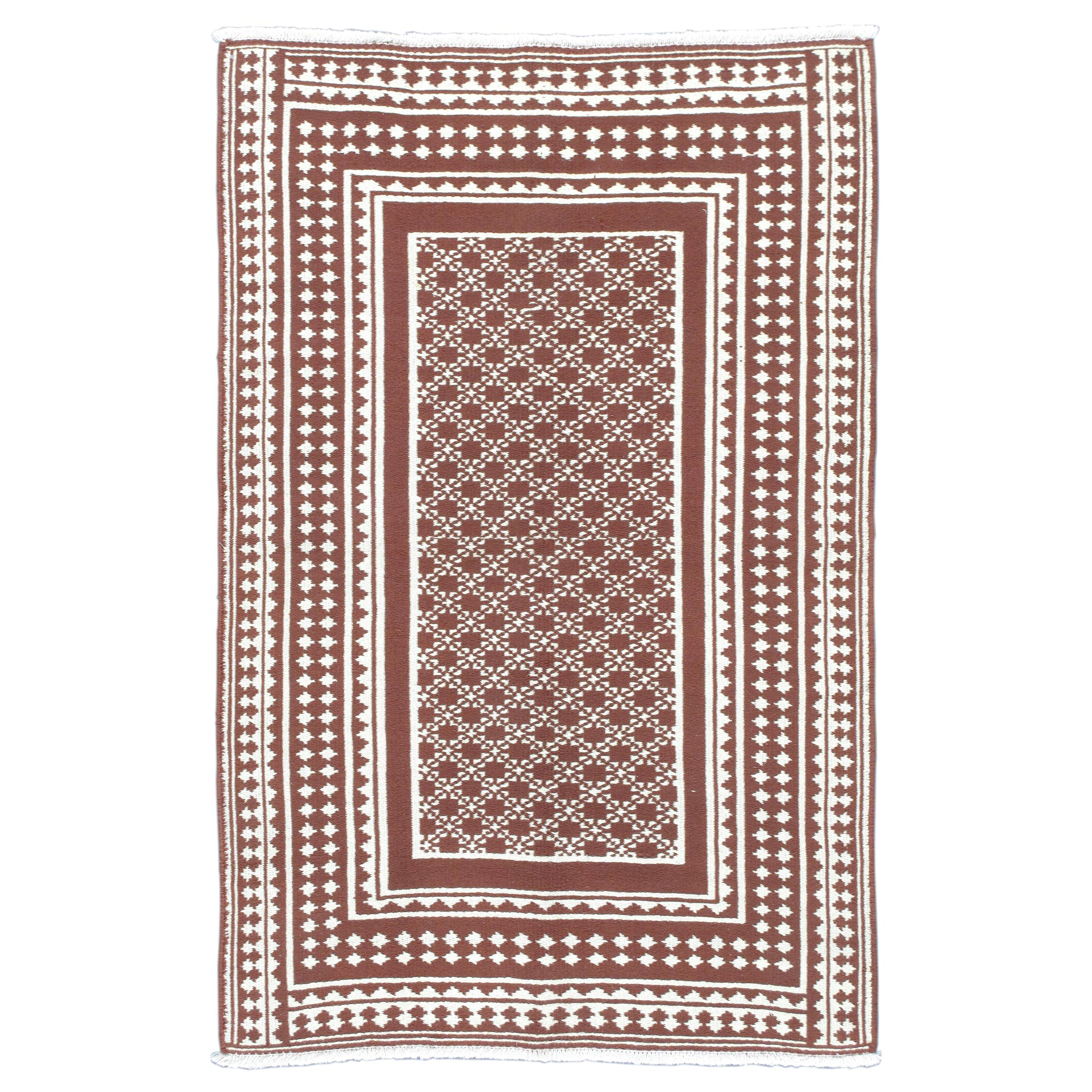 Tribal Persian Zeillu Flat-Weave Reversible Rug For Sale