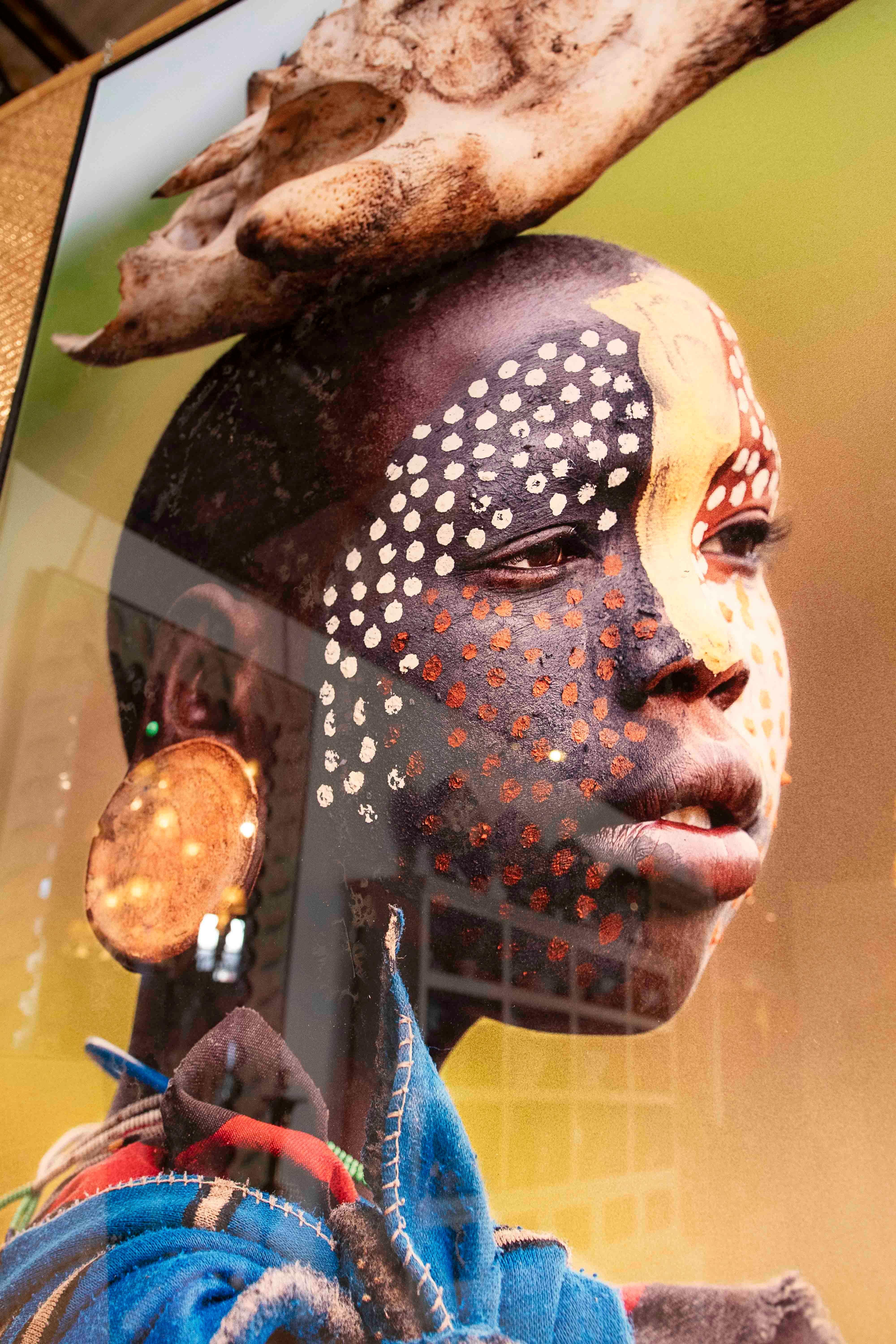 Spanish Tribal Portrait Photography with Bone Hat For Sale