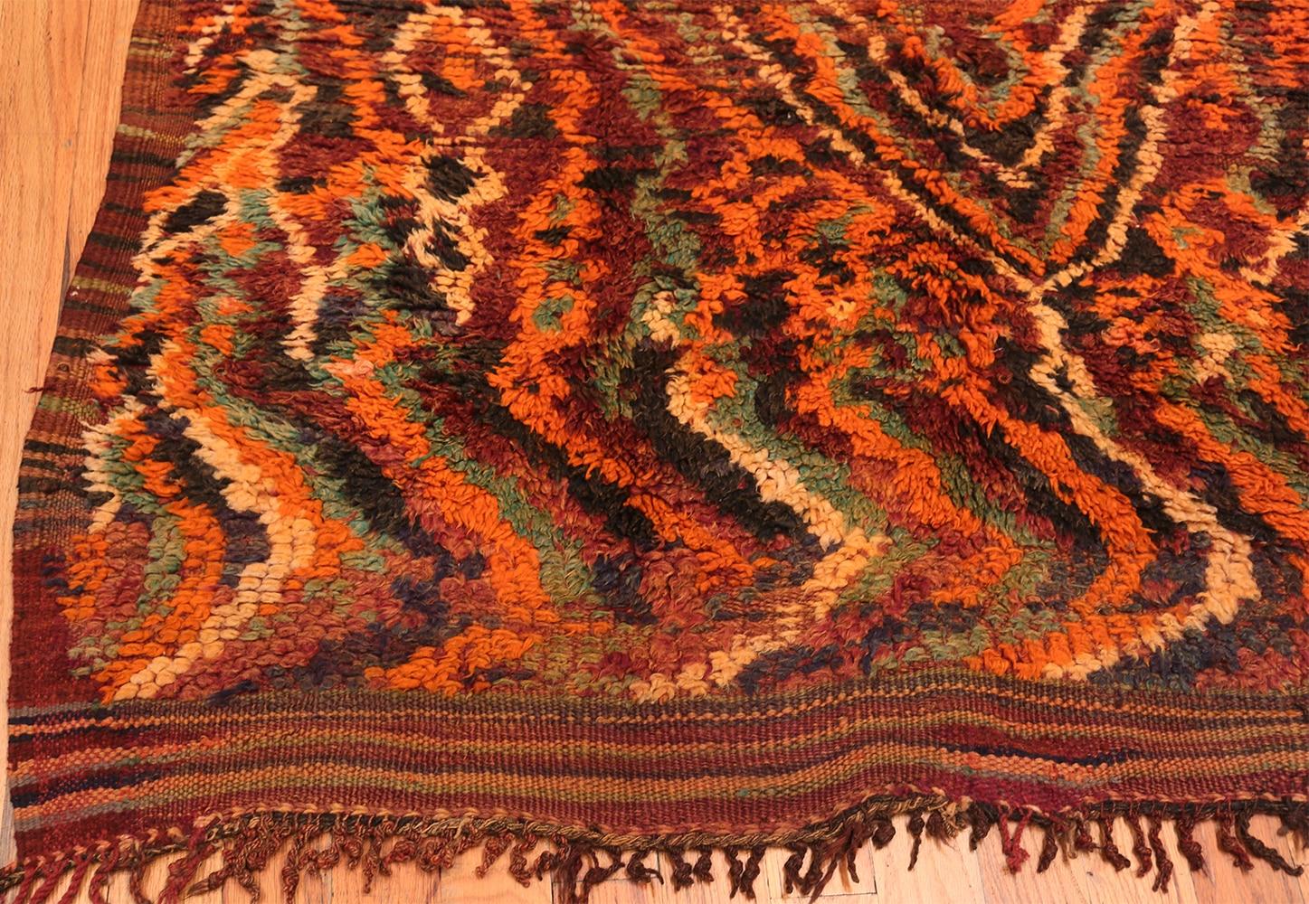 Wool Tribal Primitive Colorful Vintage Moroccan Rug 5' x 10'5