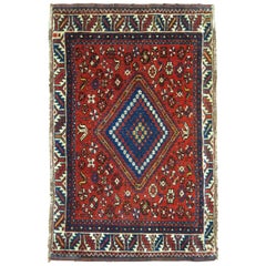 Tribal Red Blue Antique Persian Rug Mat